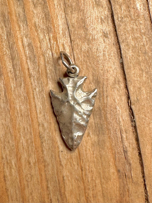 Abstract Hammered Arrowhead 925 Sterling Silver Pendant