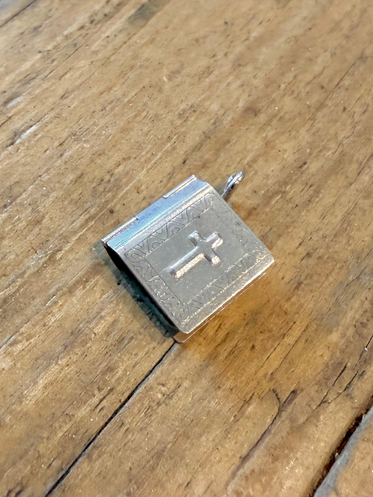 Bible with Paper Inside Charm 925 Sterling Silver Pendant