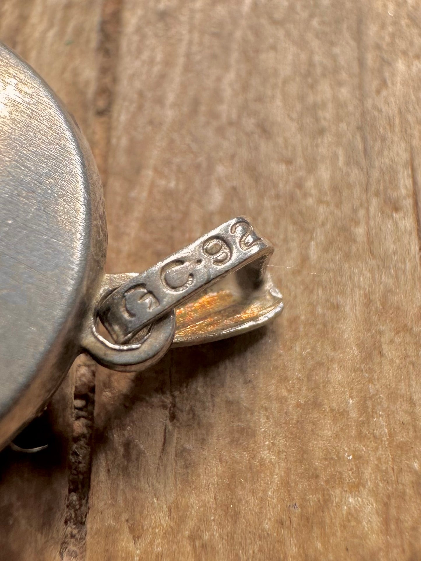 Vintage graviertes Medaillon 925 Sterling Silber Anhänger
