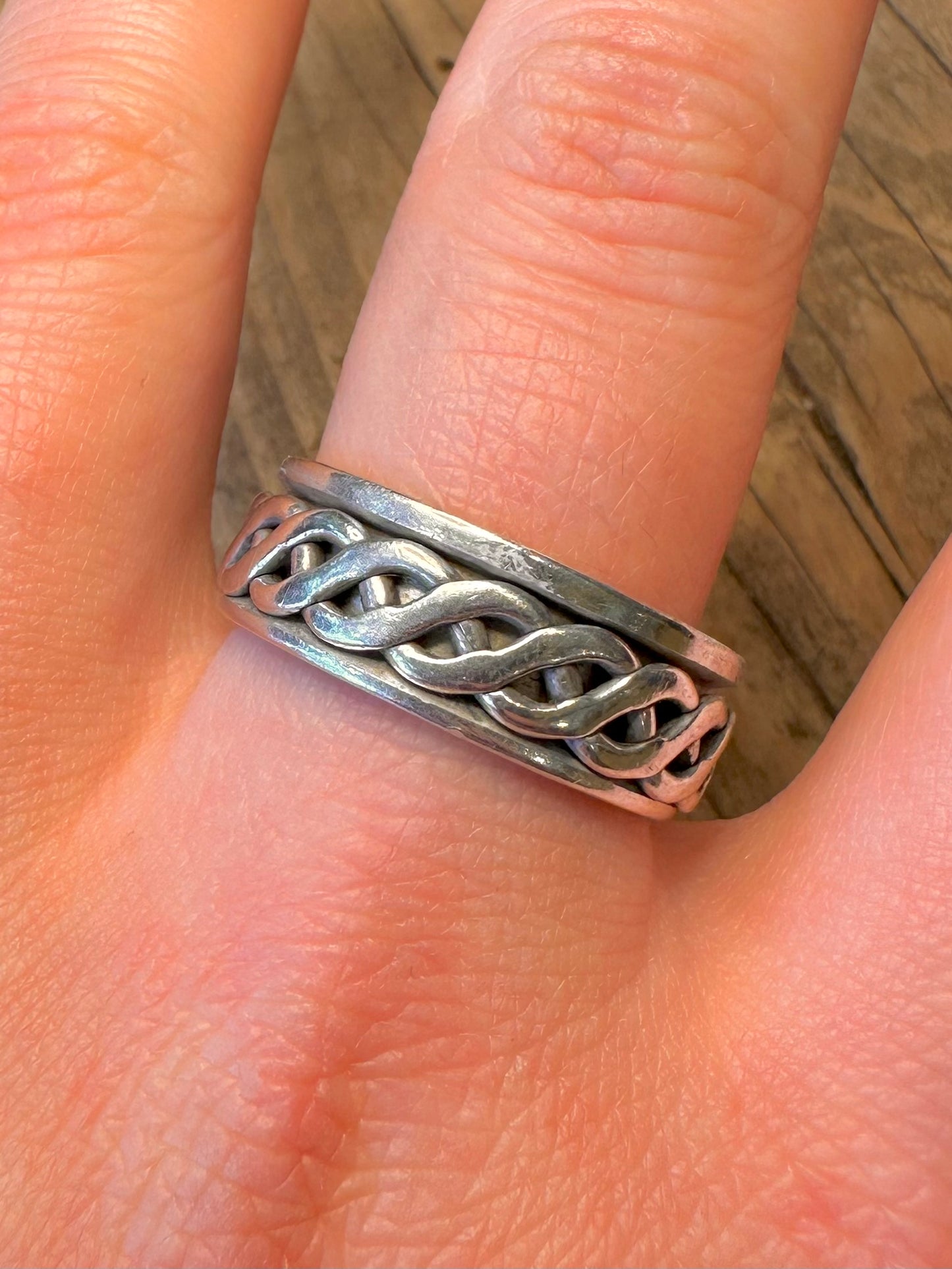 Keltische Band Spinner 925 Sterling Silber Ring Größe X1/2