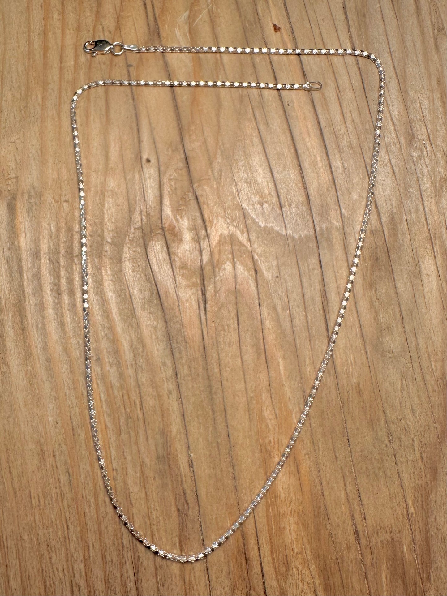 Modern Diamond Cut Chain Italy 925 Sterling Silver 20 inch Necklace