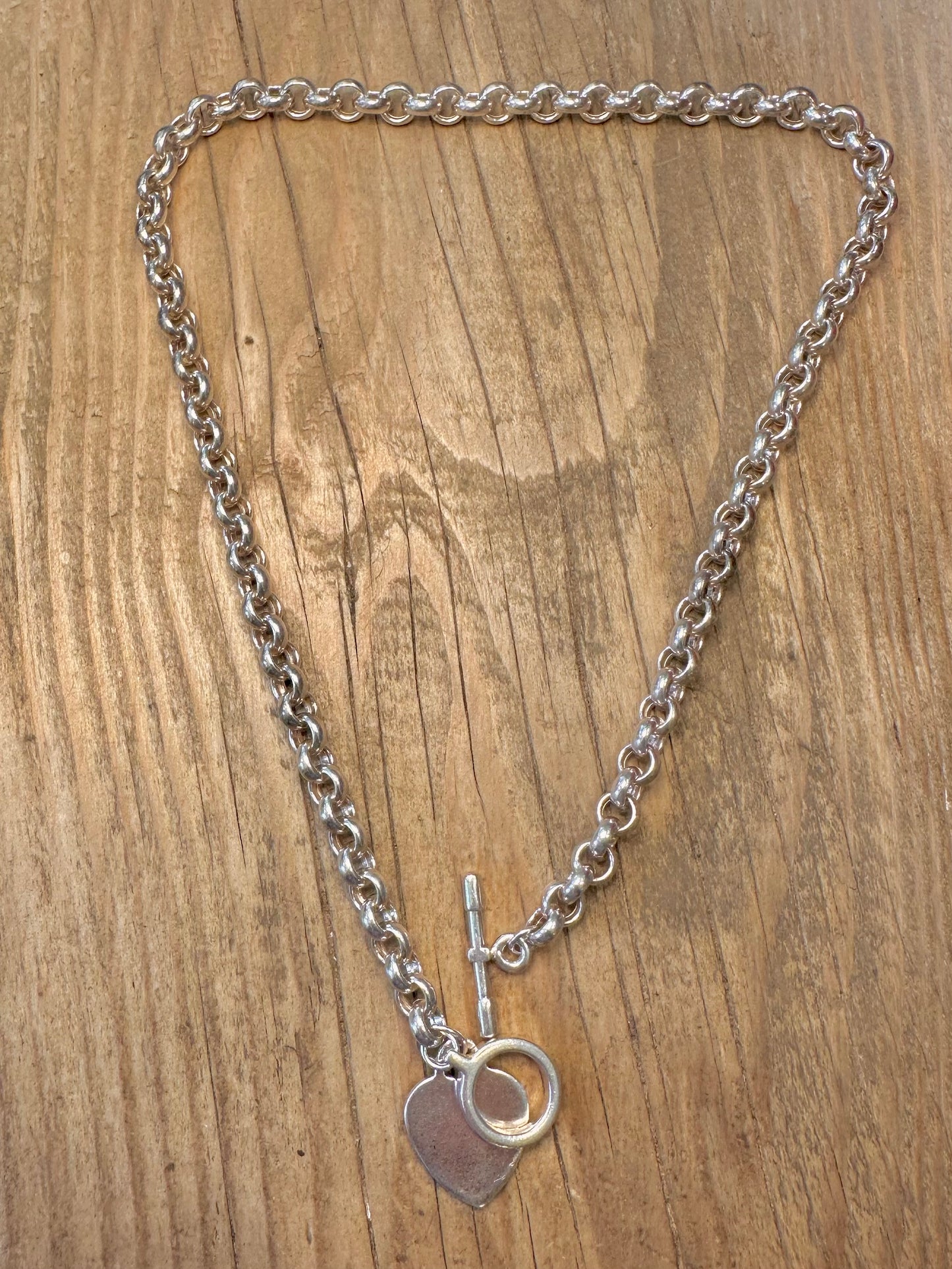 Massive 203 Belcher-Kette T-Steg Herz Italien 925 Sterling Silber 45 cm Halskette