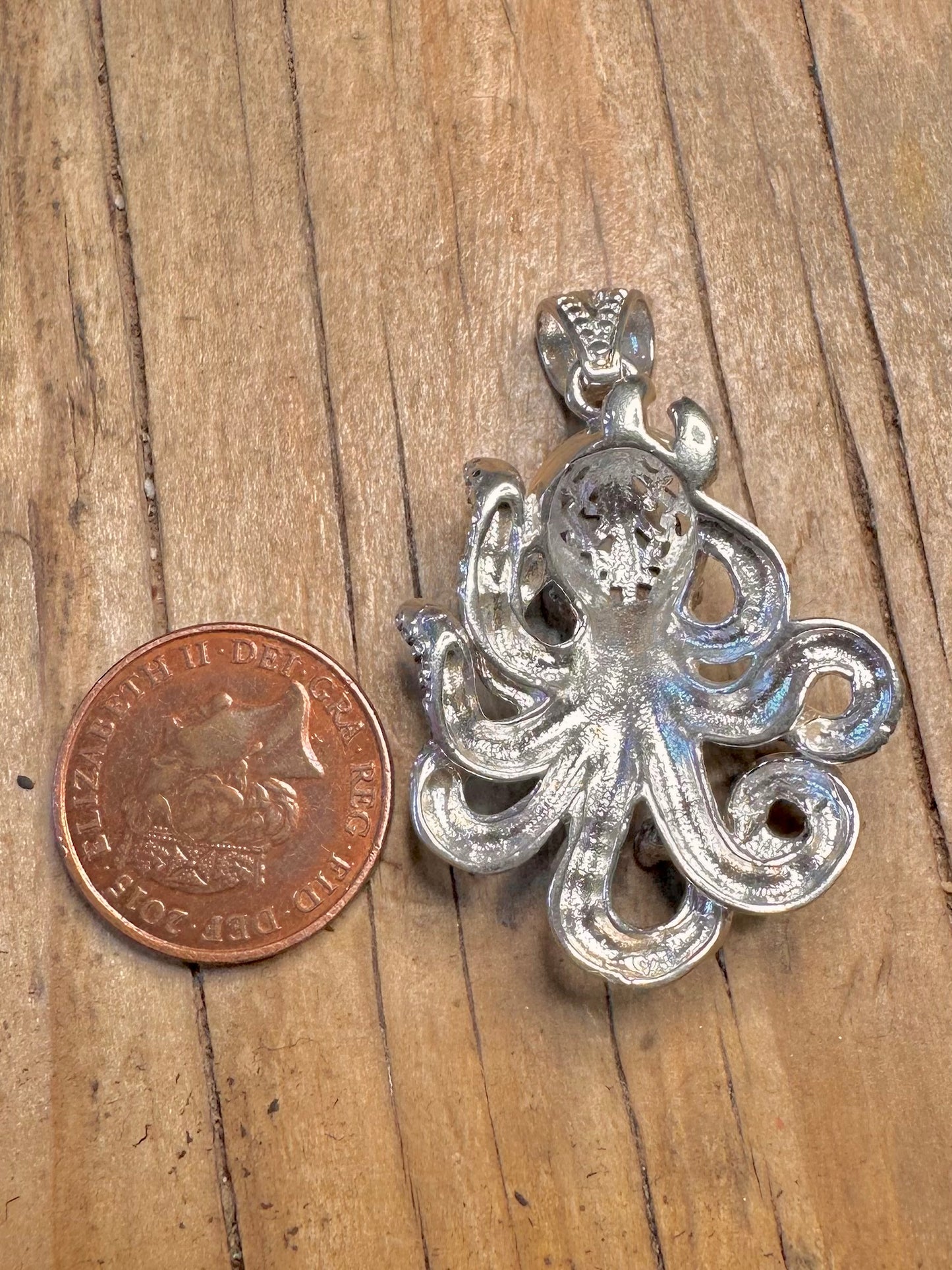 Modern Octopus 925 Sterling Silver Pendant
