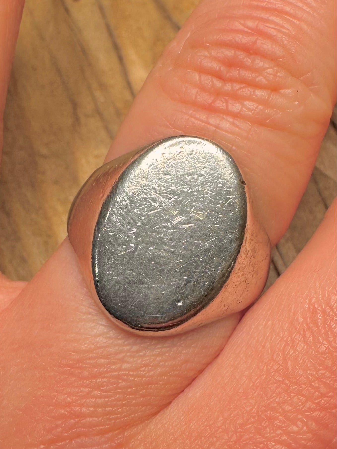 Vintage Signet 925 Sterling Silver Size Q Ring