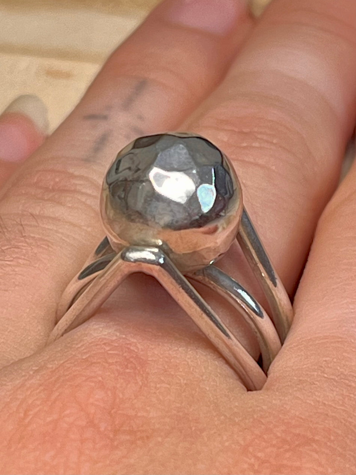 Geometric Sphere Multi Band 925 Sterling Silver Size M1/2 Ring