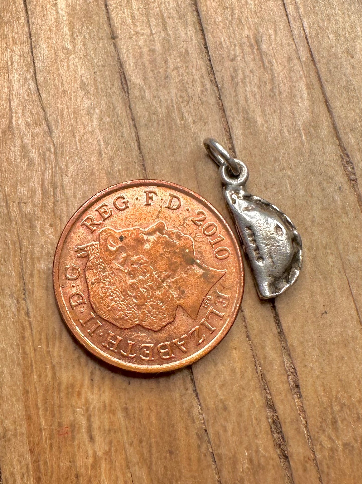 Vintage Pasty Lands End 925 Sterling Silver Charm Pendant