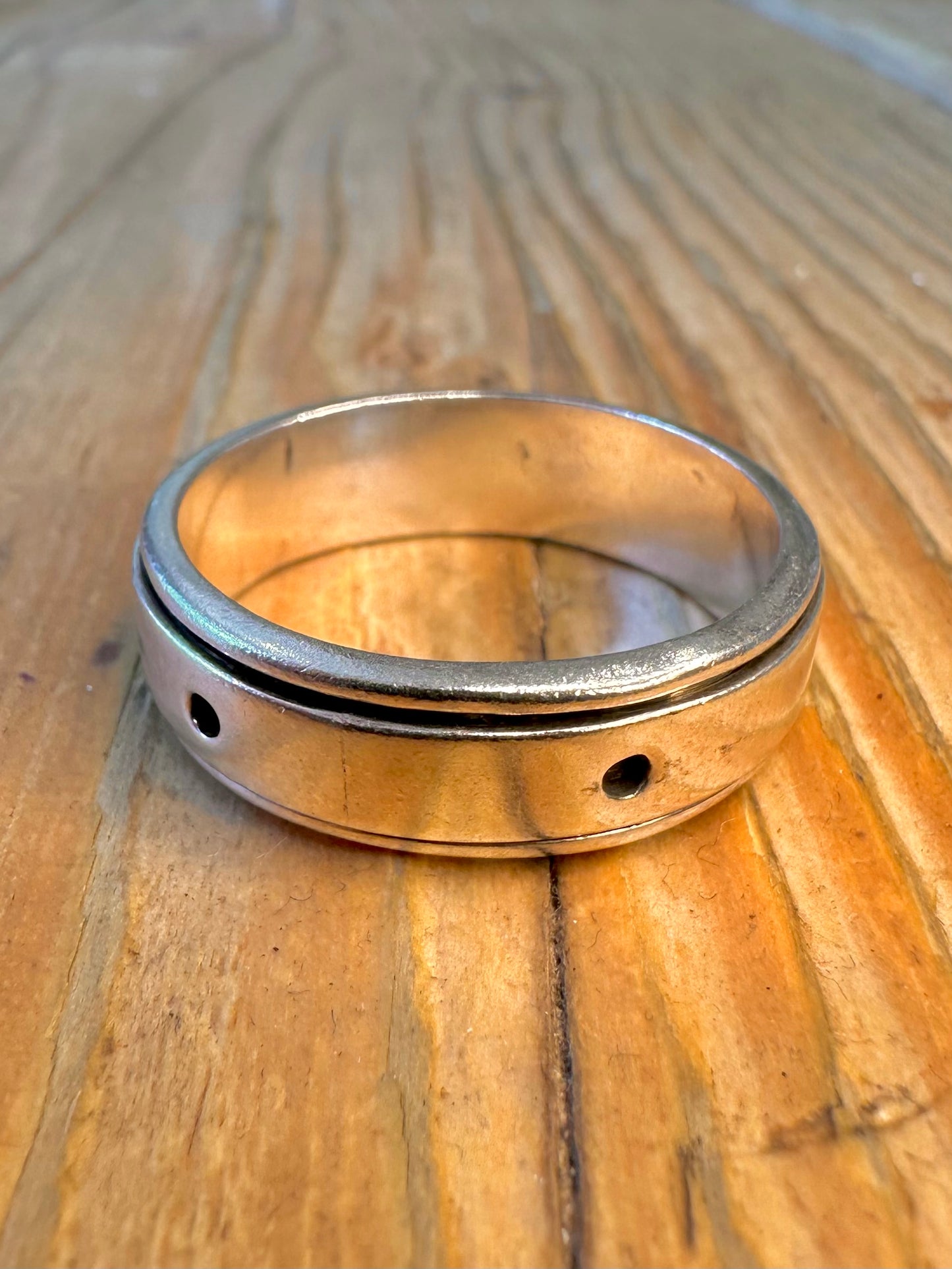 Spinner Band Circle Cut Out 925 Sterling Silver Size Z+5 Ring