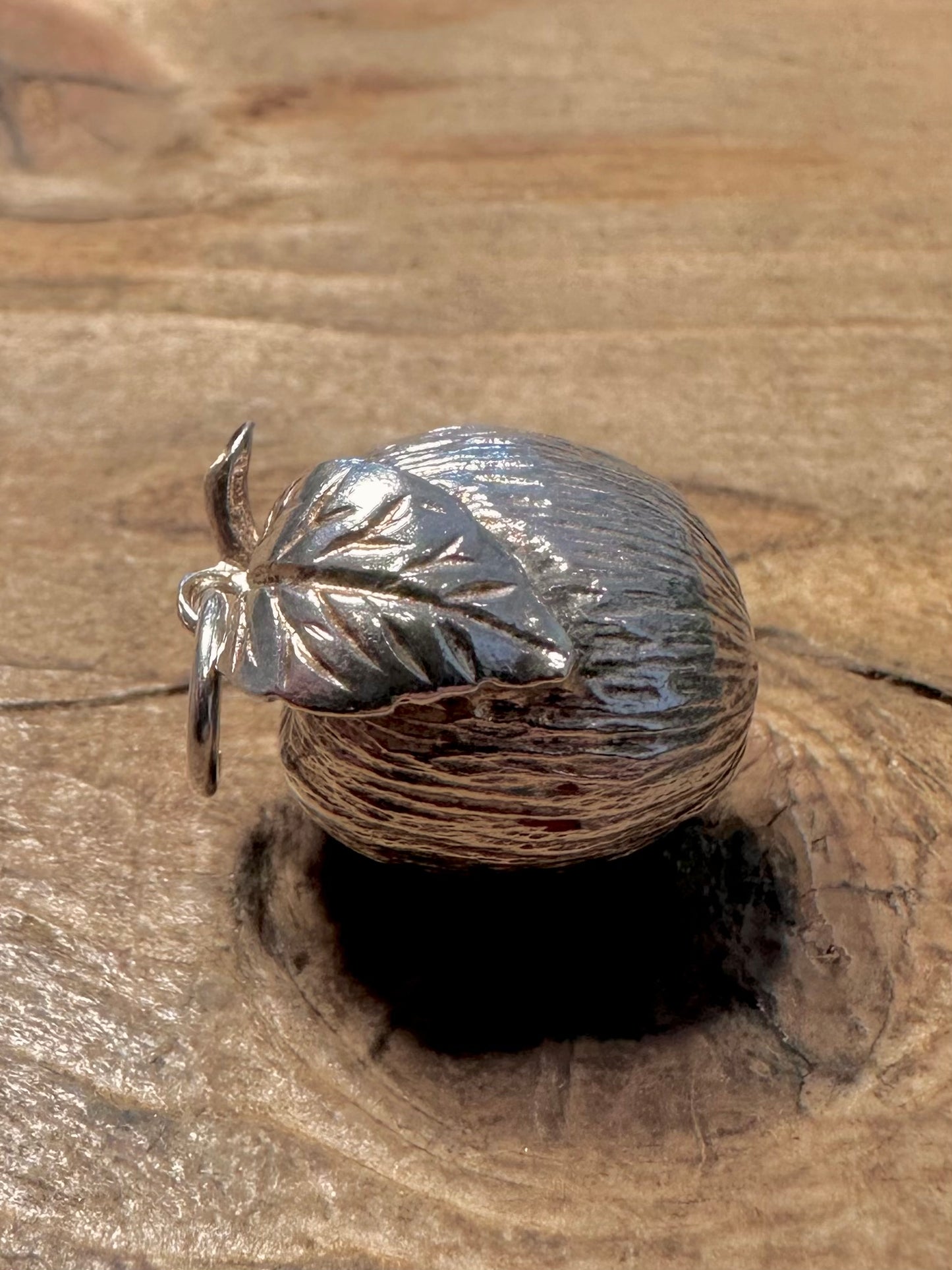 Vintage Apple Textured 925 Silver Pendant