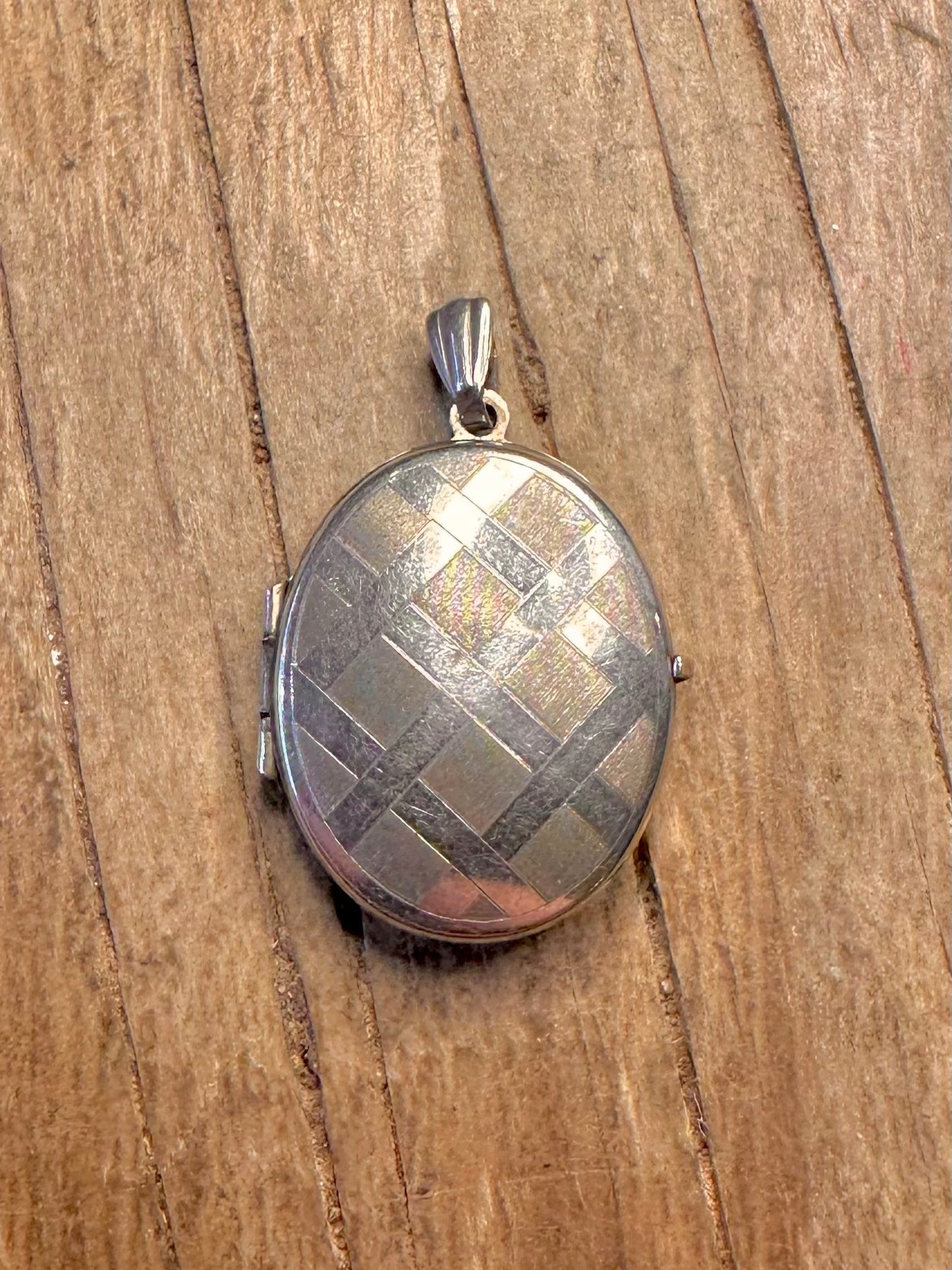 Vintage graviertes Medaillon 925 Sterling Silber Anhänger
