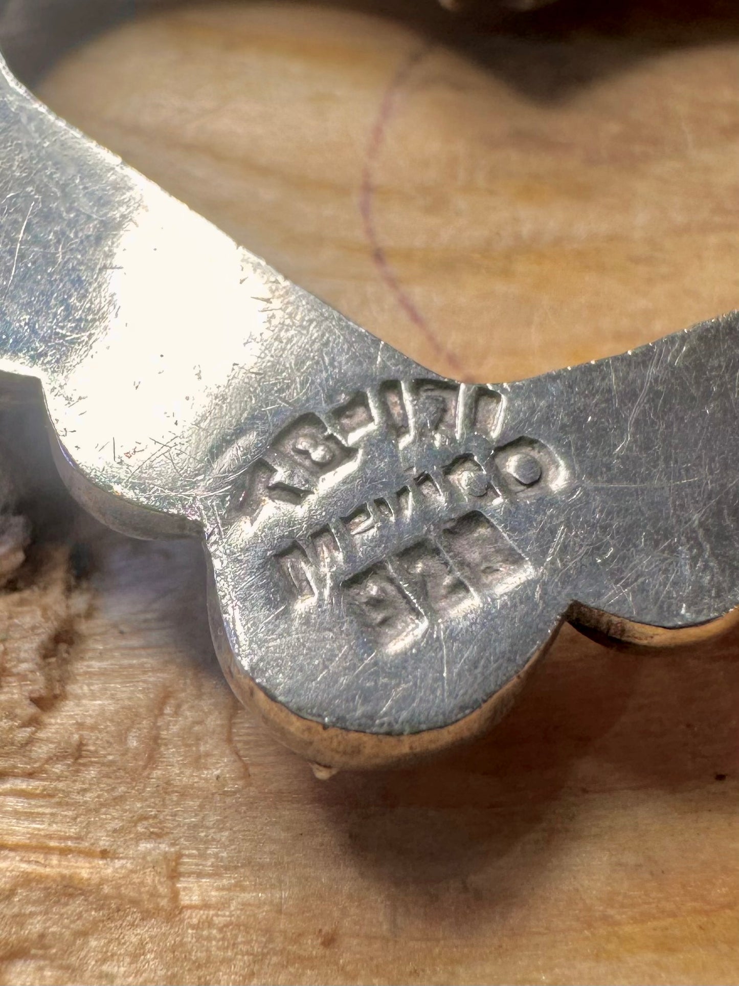 Vintage Herz Perlenrand 925 Sterlingsilber Mexiko Anhänger