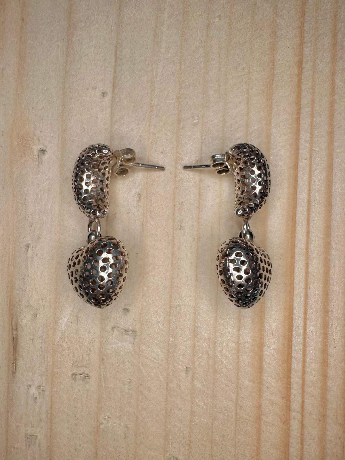 Moon & Heart Dangle 925 Sterling Silver Earrings