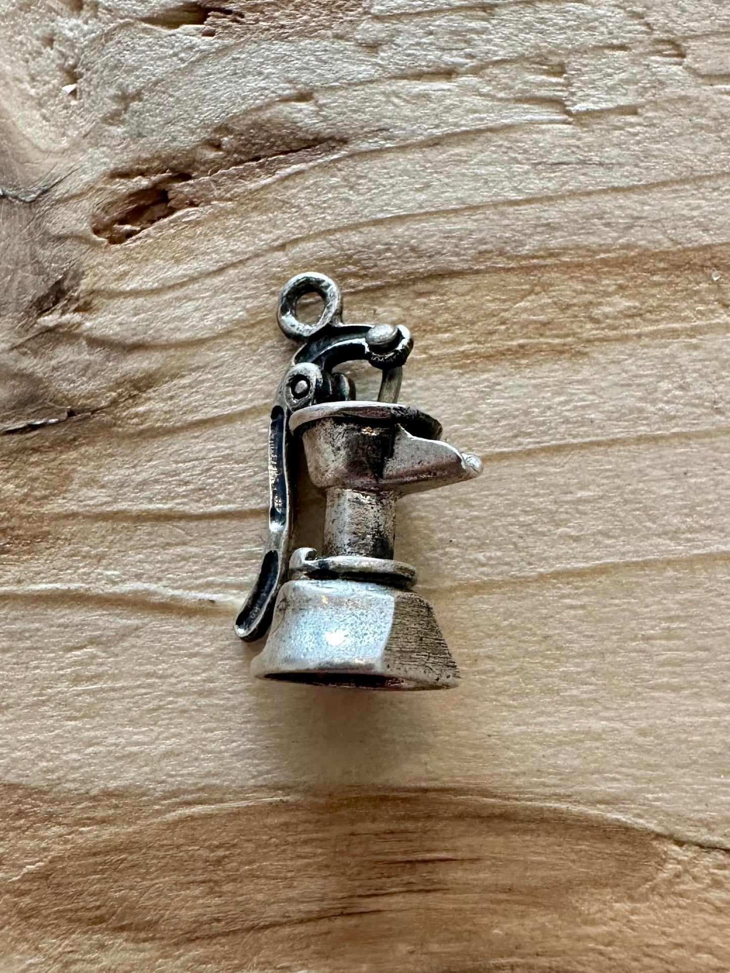 Vintage Water Pump 925 Silver Charm Pendant