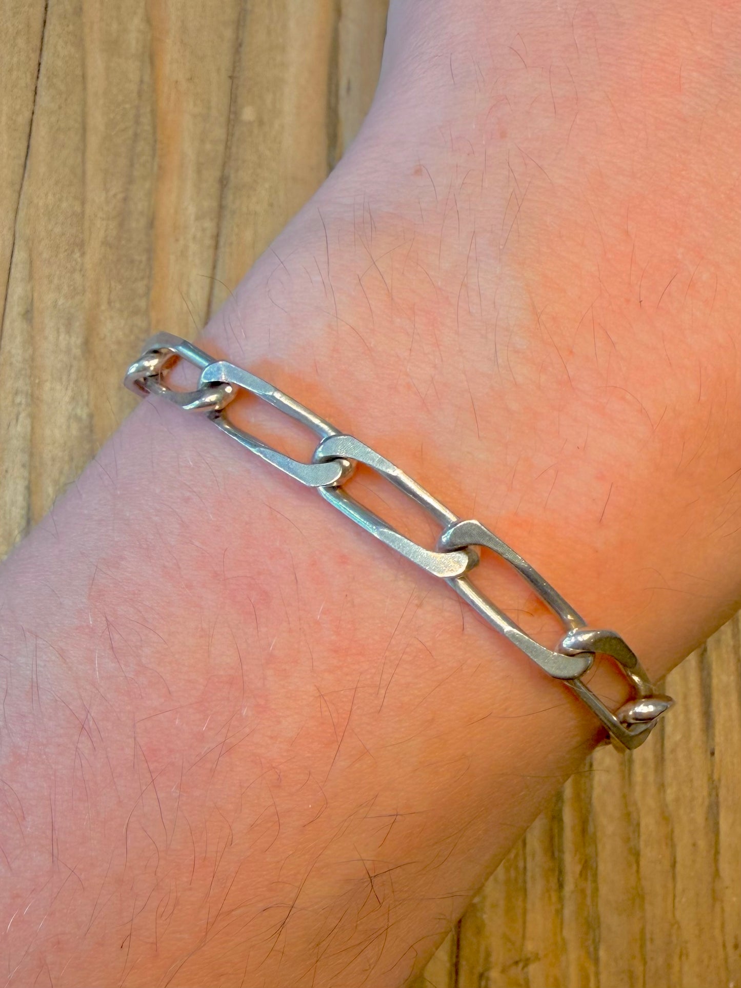 Elongated 1976 Link Chain Maker BLJ 925 Sterling Silver 7.5 inch Bracelet