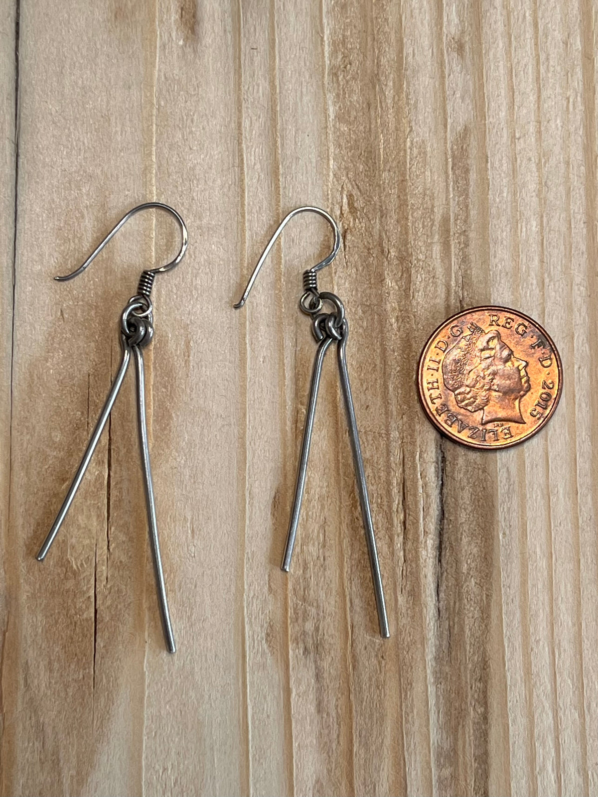 Simple Straight Stick 925 Sterling Silver Drop Earrings