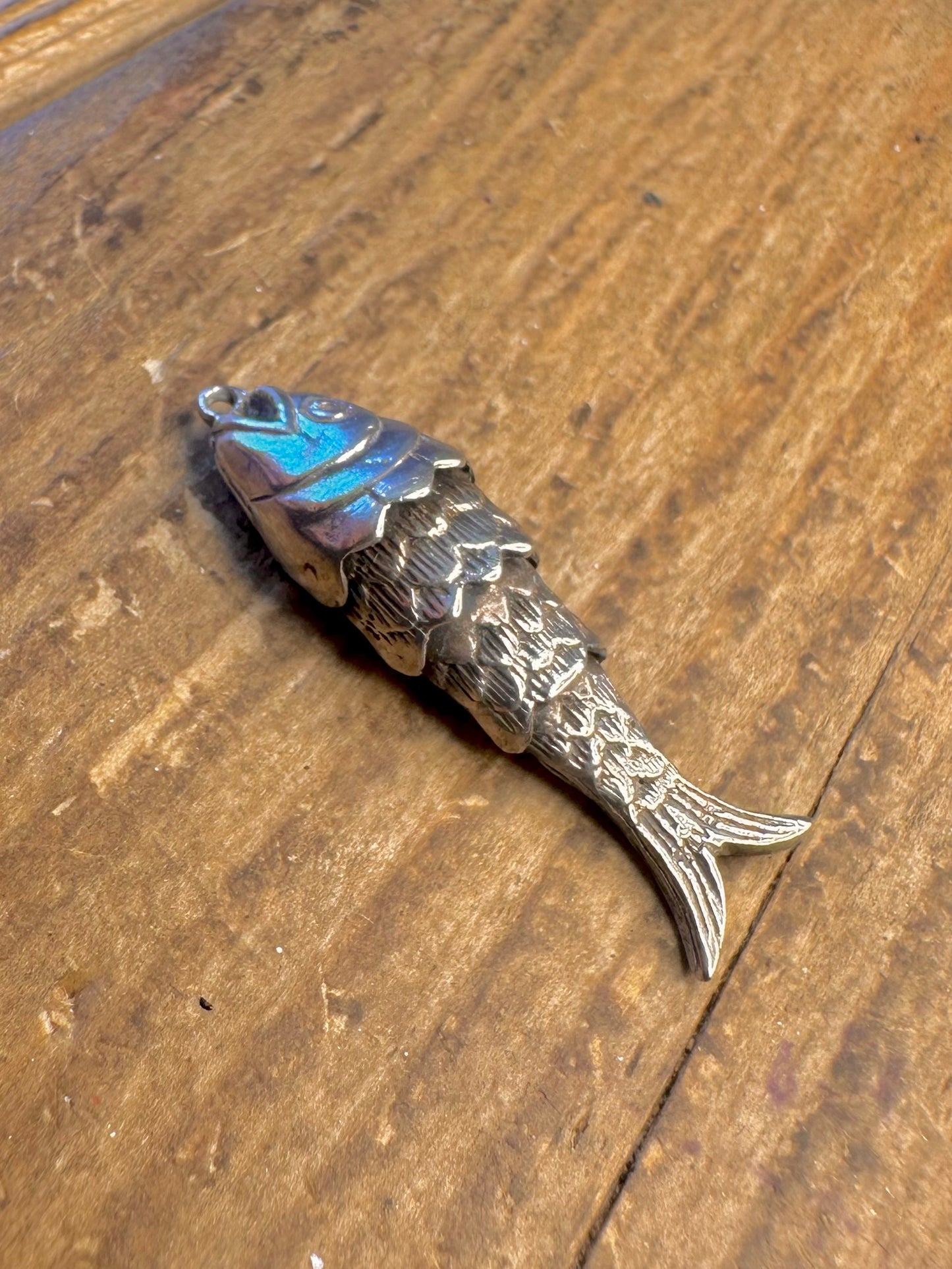 Articulated Moving Fish 925 Sterling Silver Pendant