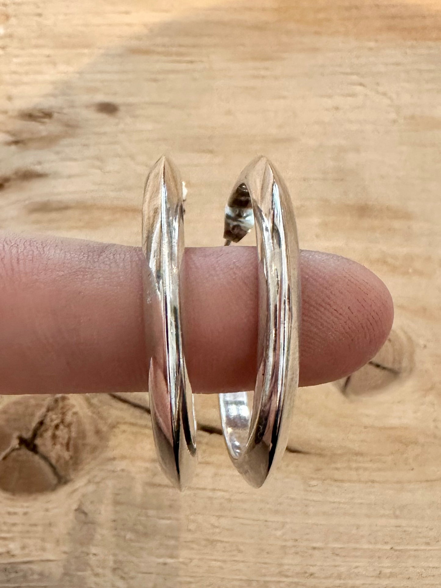 Vintage Chunky Large Hoops 925 Silver Earrings