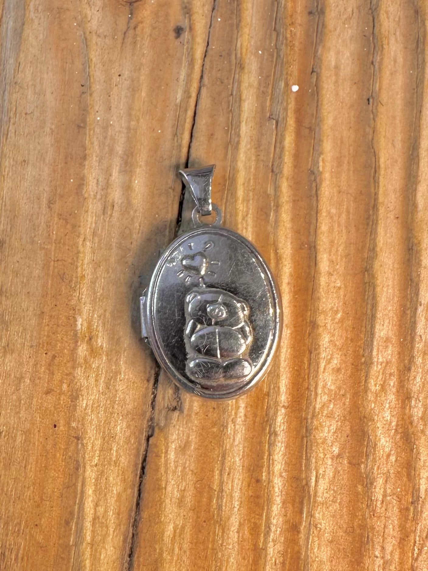 Teddy Bear Ballon Locket 925 Sterling Silver Pendant