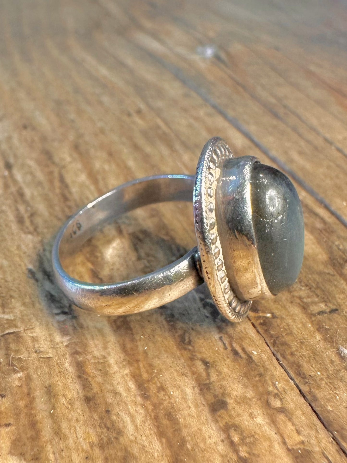 Labradorite Oval 925 Sterling Silver Size O1/2 Ring