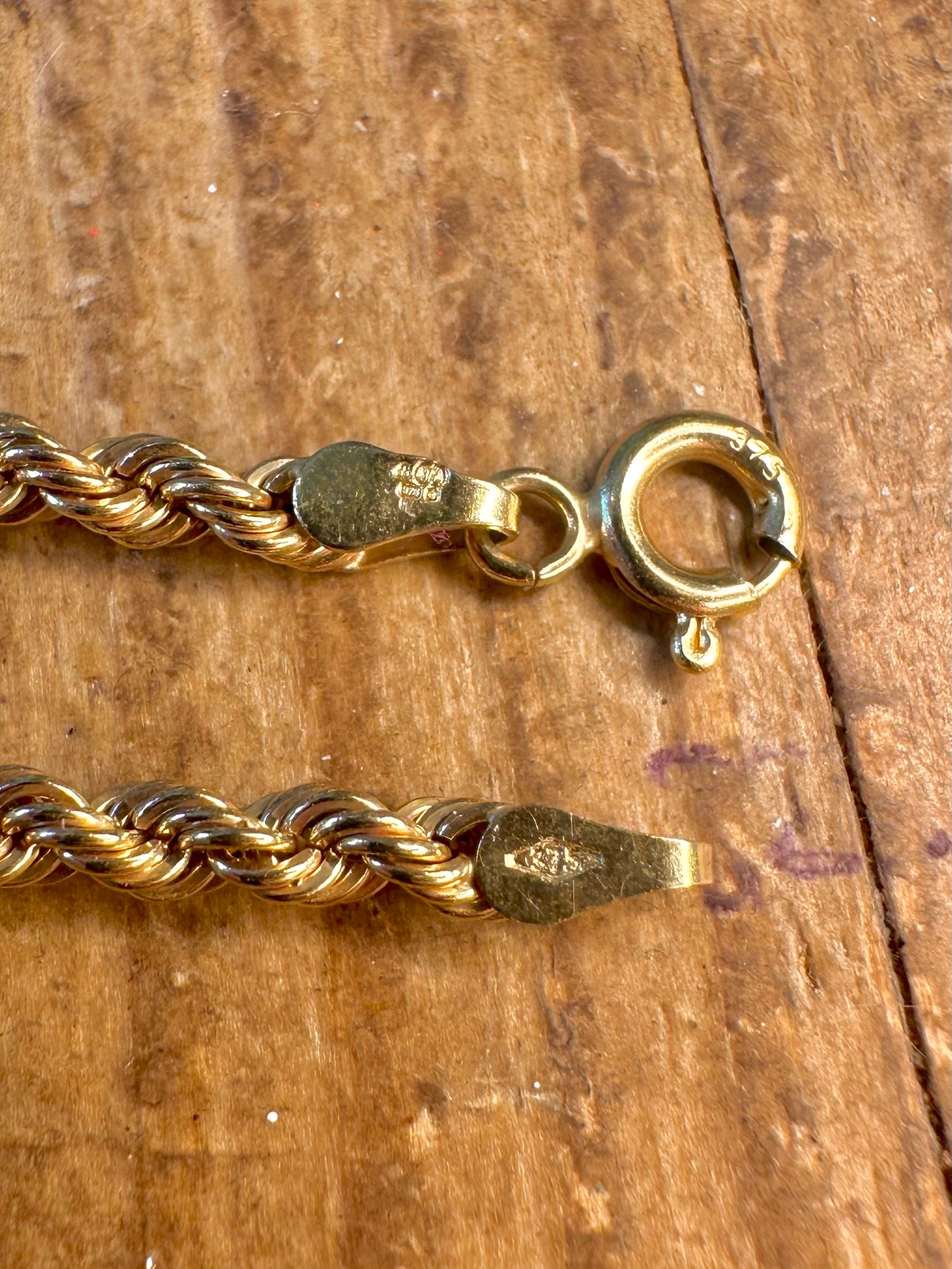 9ct Gold Rope Chain Sheffield 18 inch Necklace