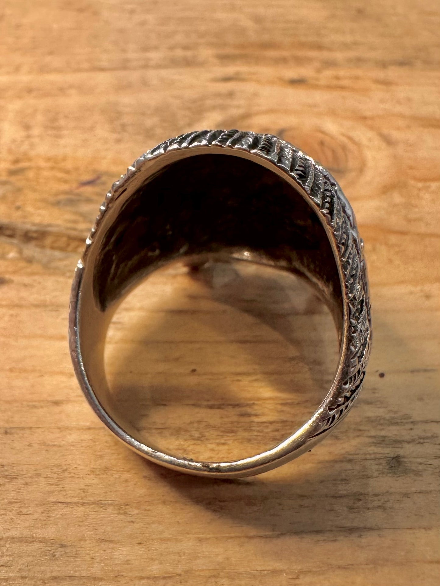 Vintage Native American Skull 925 Silver Size Z+1 Ring