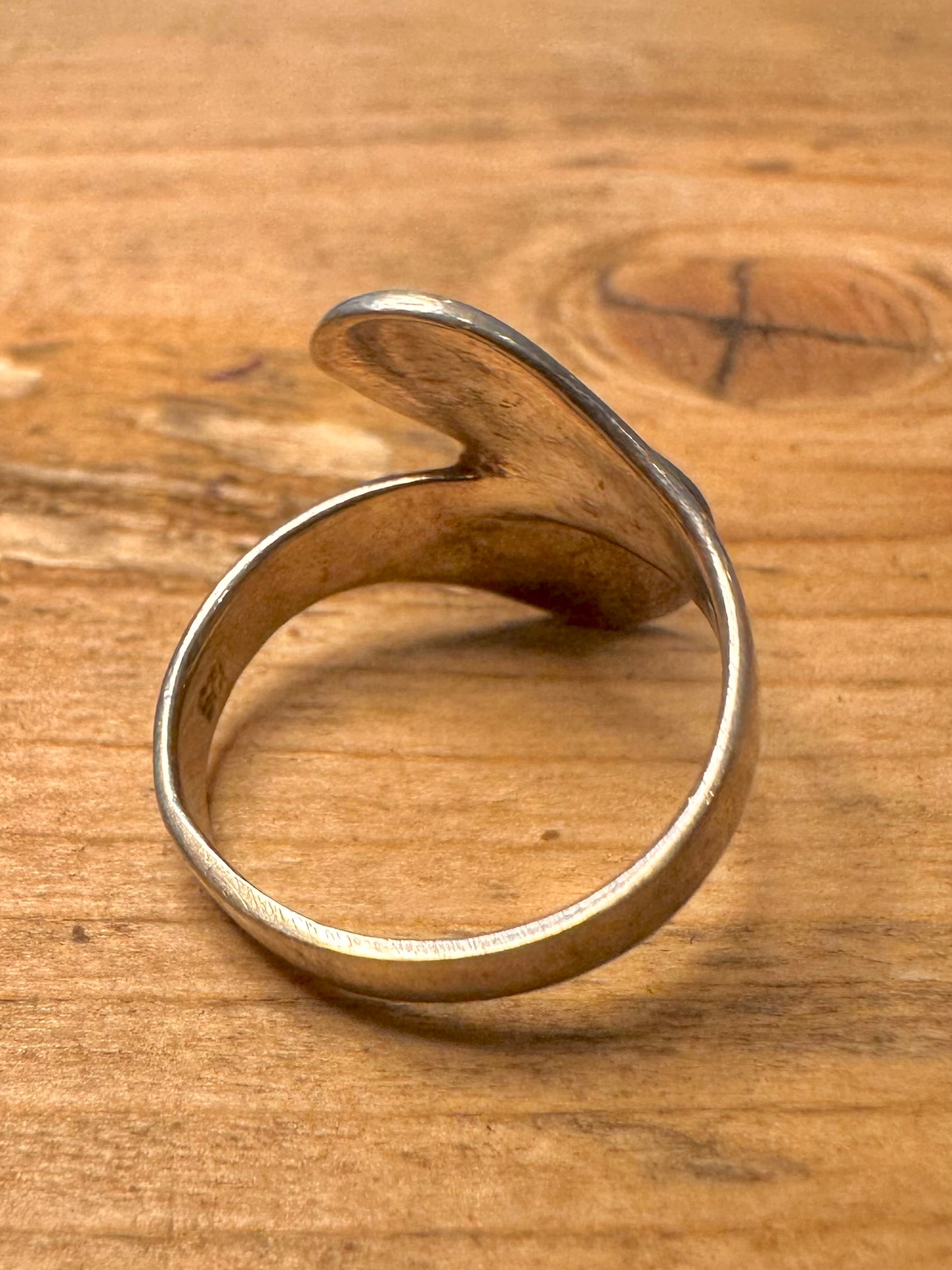 Abstract Twisted 925 Silver Size M Ring