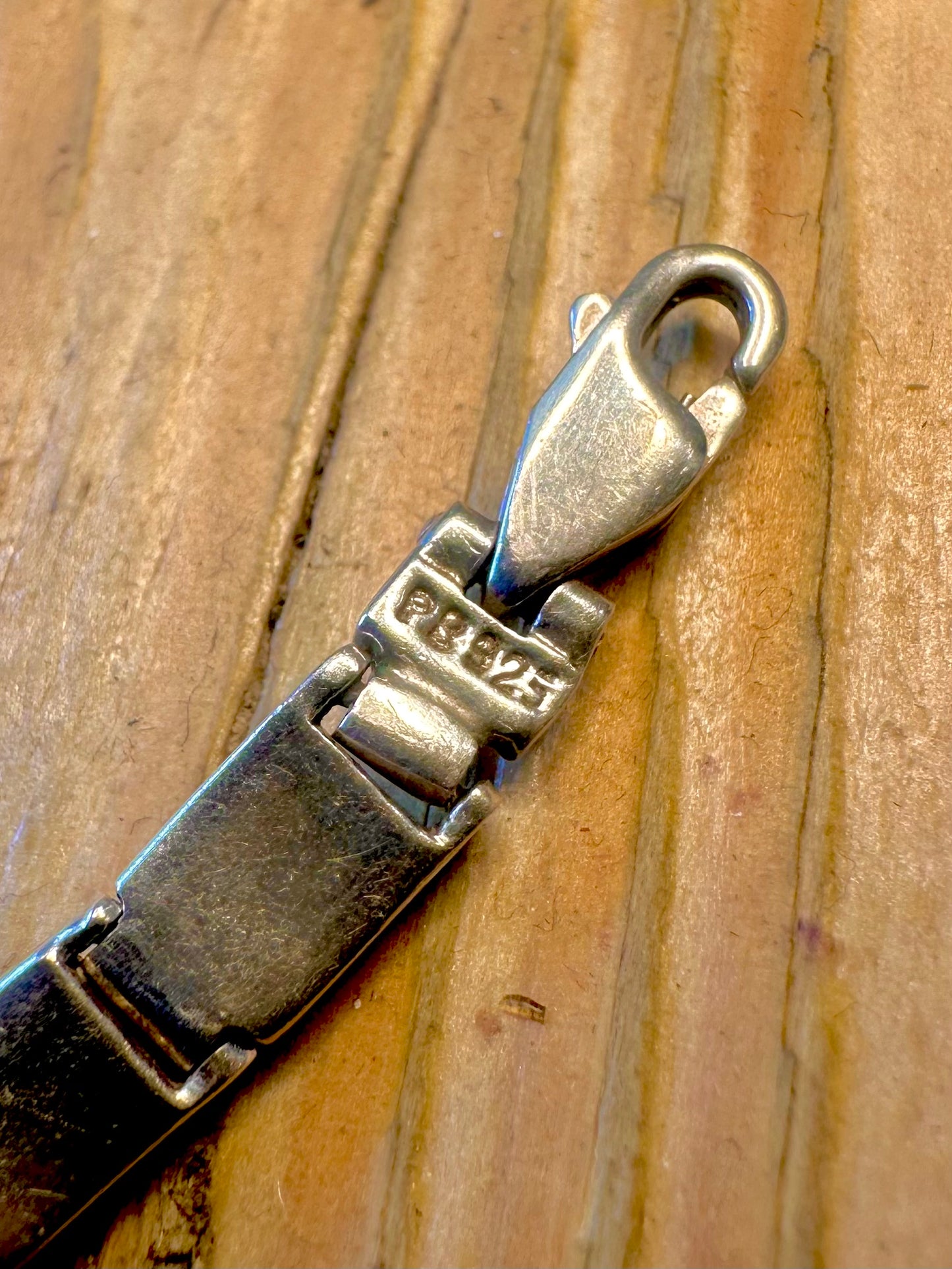 Onyx Bar Link 925 Sterling Silver 7.5 inch Bracelet