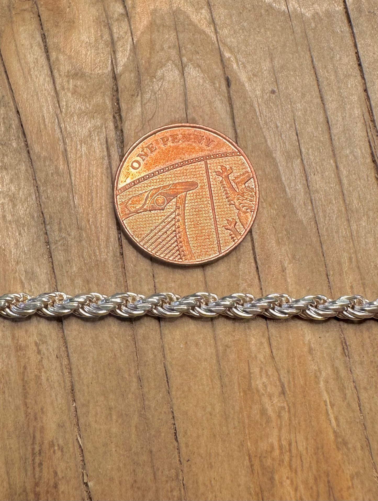 Vintage Rope Chain 925 Sterling Silver 18 inch Necklace