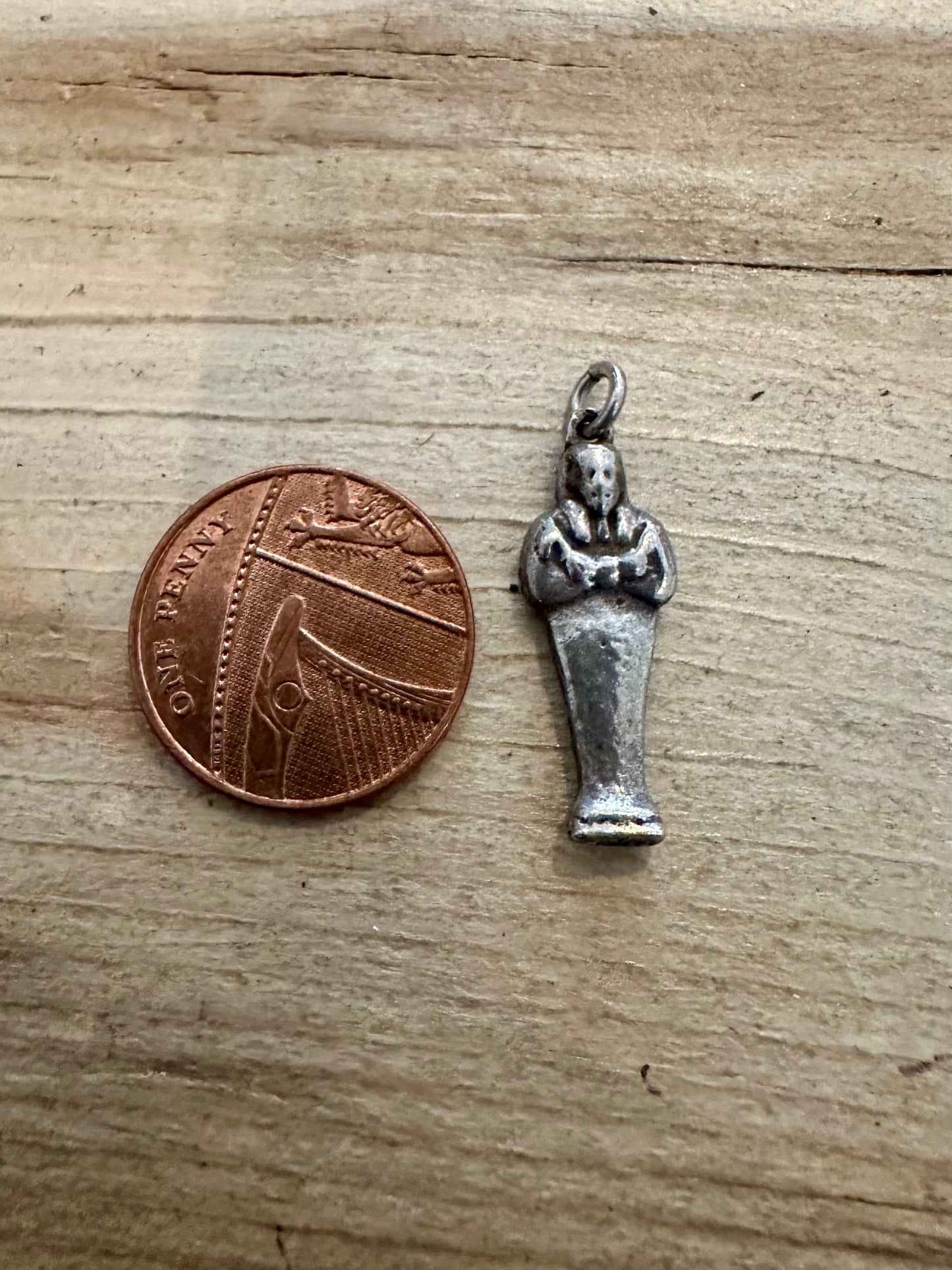 Vintage Egyptian Mummy Silver Charm Pendant