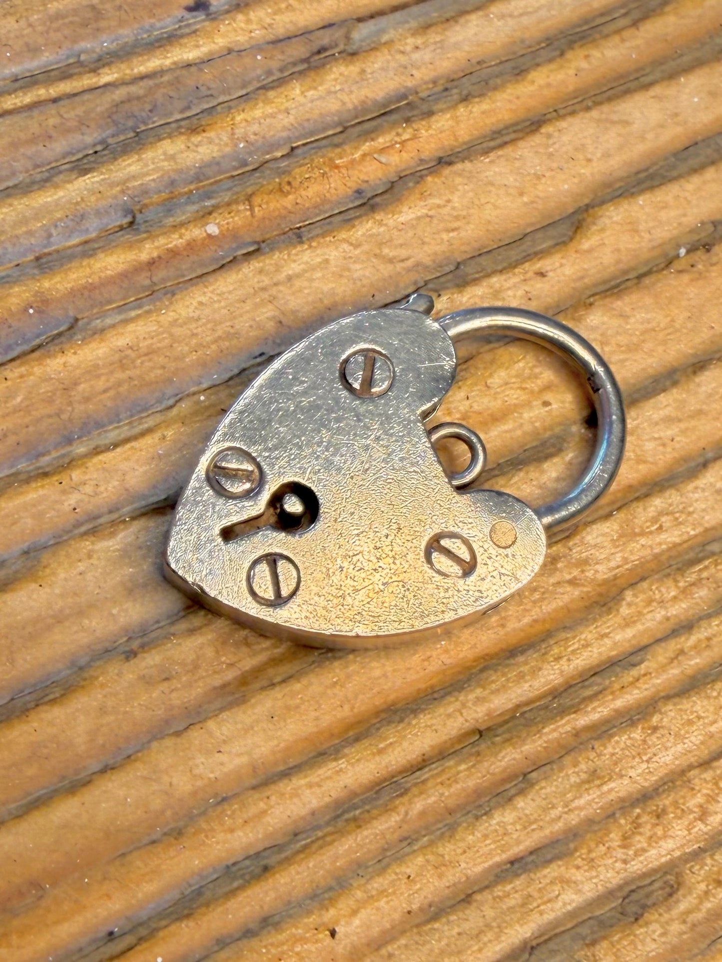 Large Heart 1959 Padlock Maker L&Co Birmingham 925 Sterling Silver Pendant