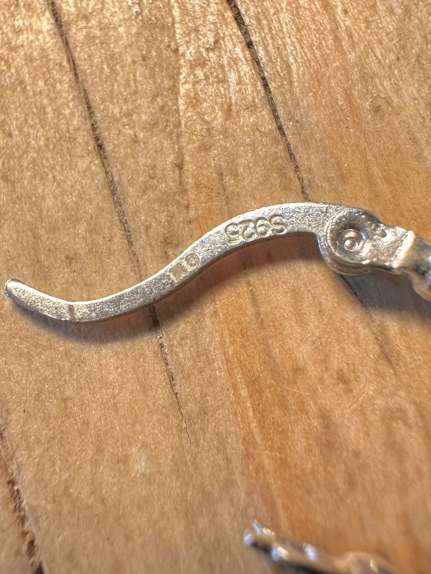 Vintage Engraved Hoops 925 Sterling Silver Earrings