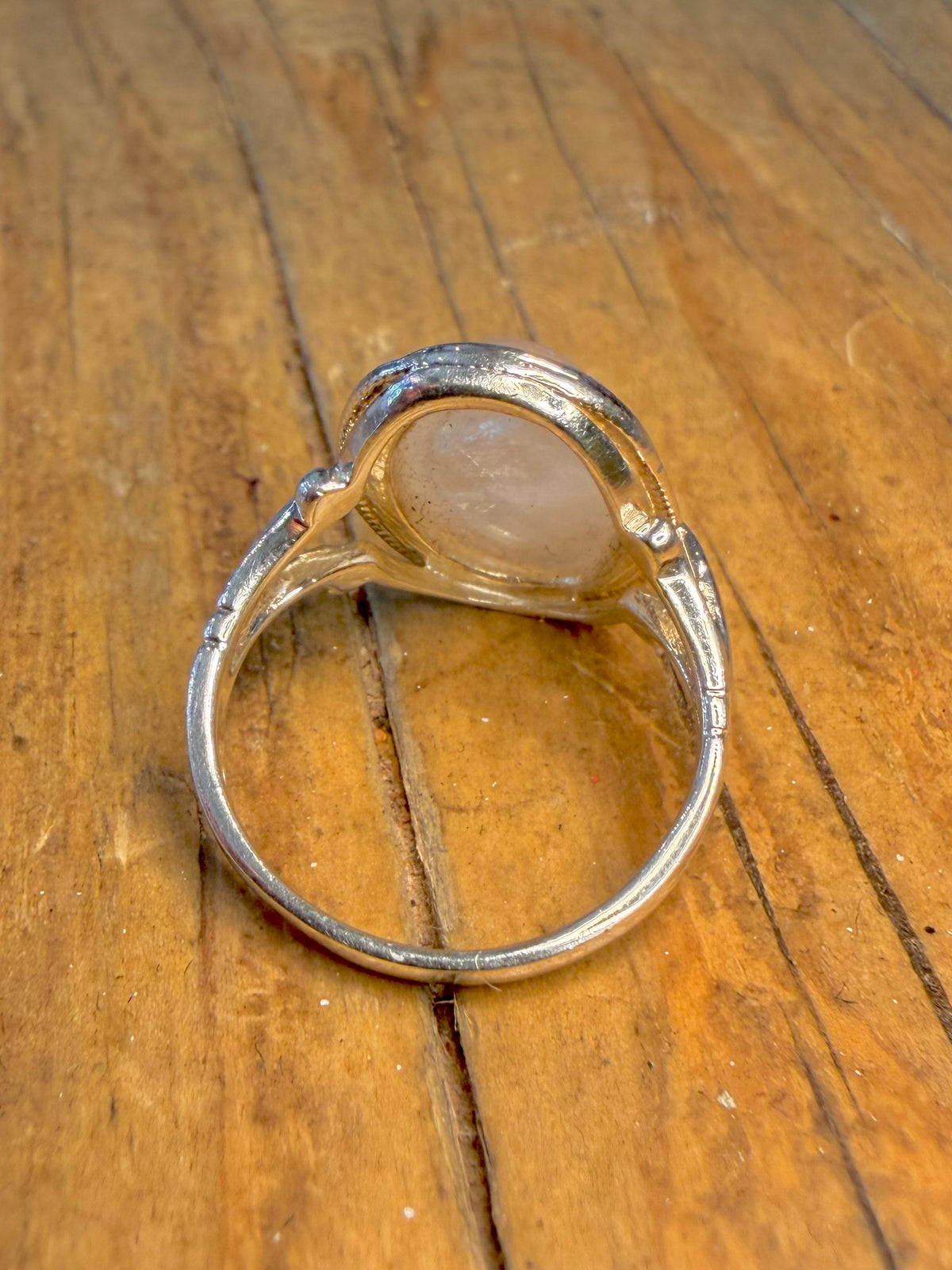 Oval Rose Quarts 925 Sterling Silver Size L1/2 Ring