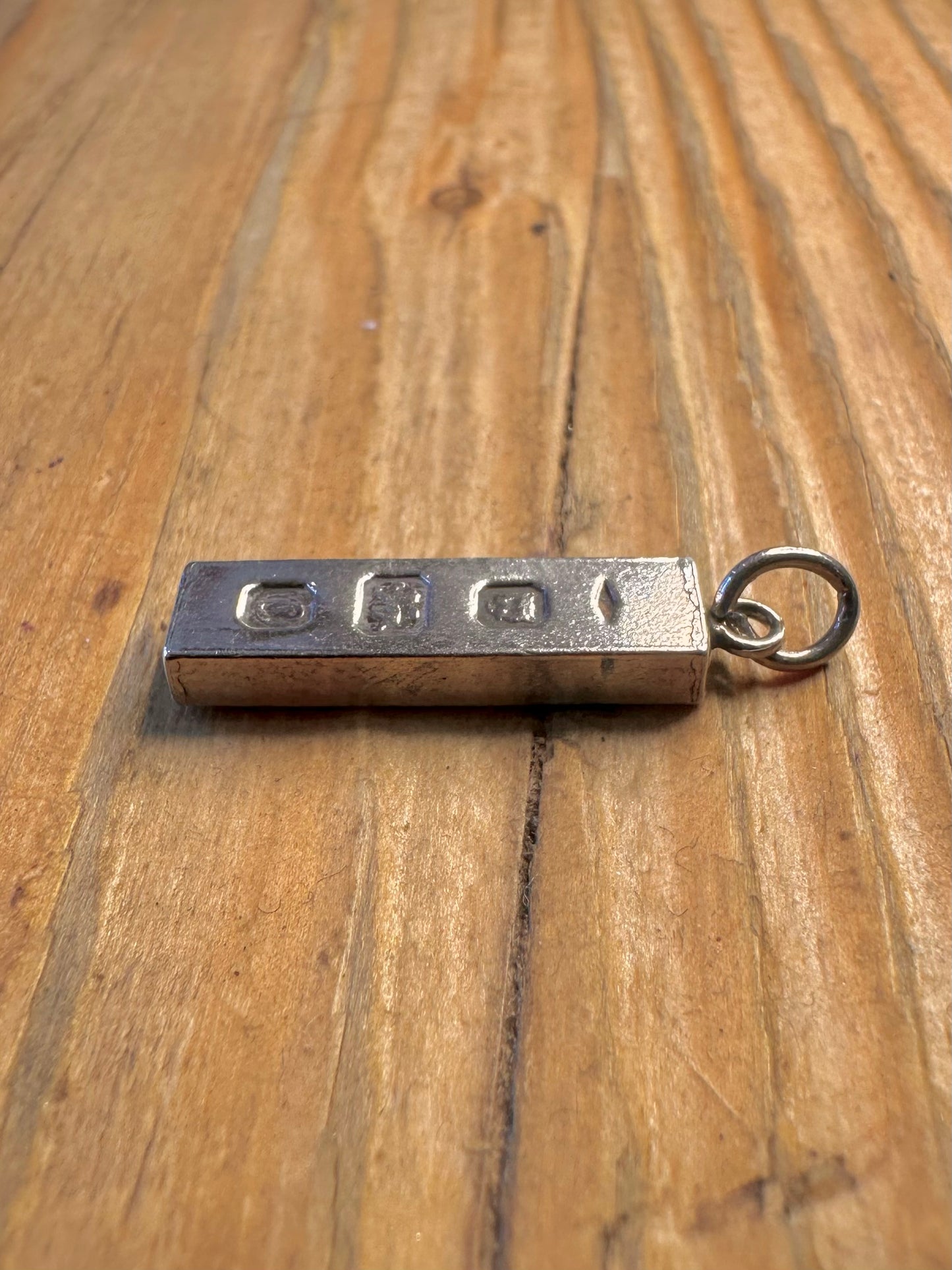 Ingot 1977 London Maker JL 925 Sterling Silver Pendant