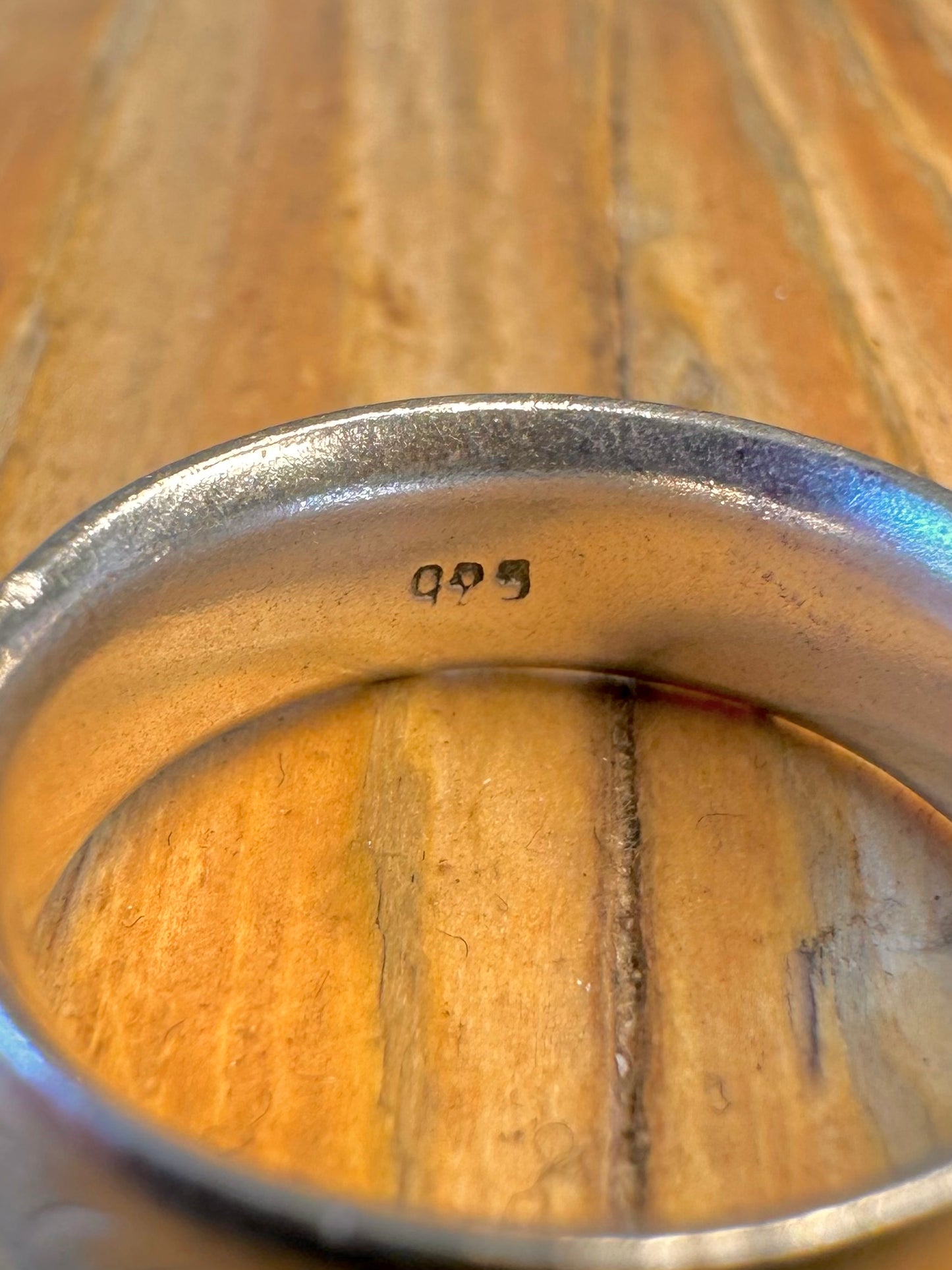 Engraved Pattern Band 925 Sterling Silver Size N Ring