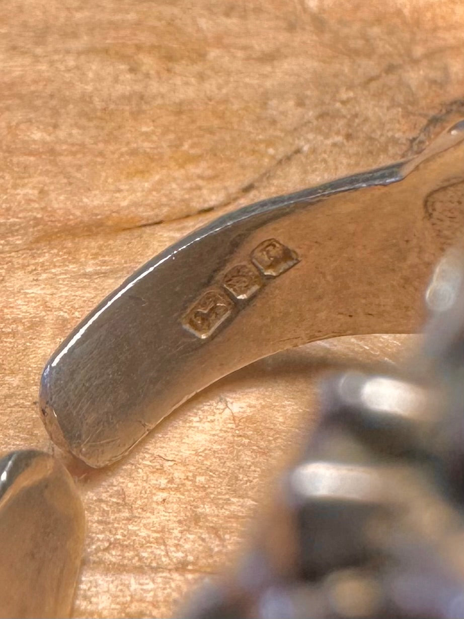 Brutalist 1972 Dome Textured 925 Sterling Silver Size I1/2 Adjustable Ring