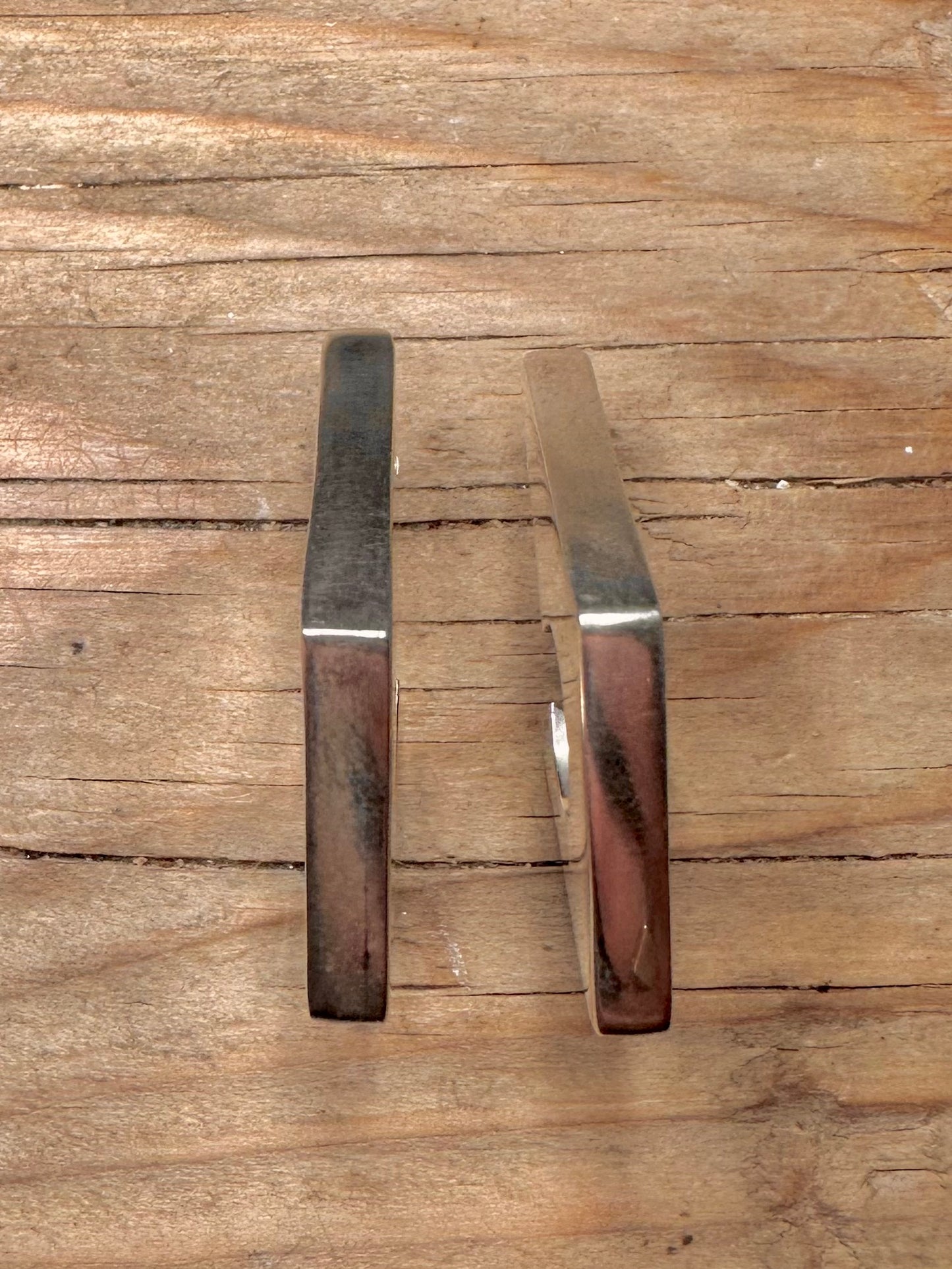 Abstract Modernist Chunky Shaped 925 Sterling Silver Earrings