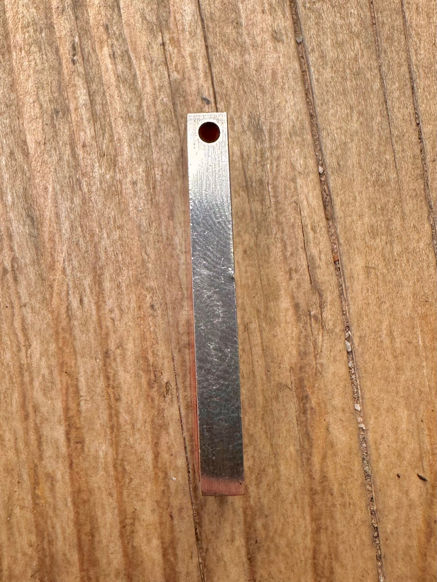 Modernist Red Striped Glass 925 Sterling Silver Pendant