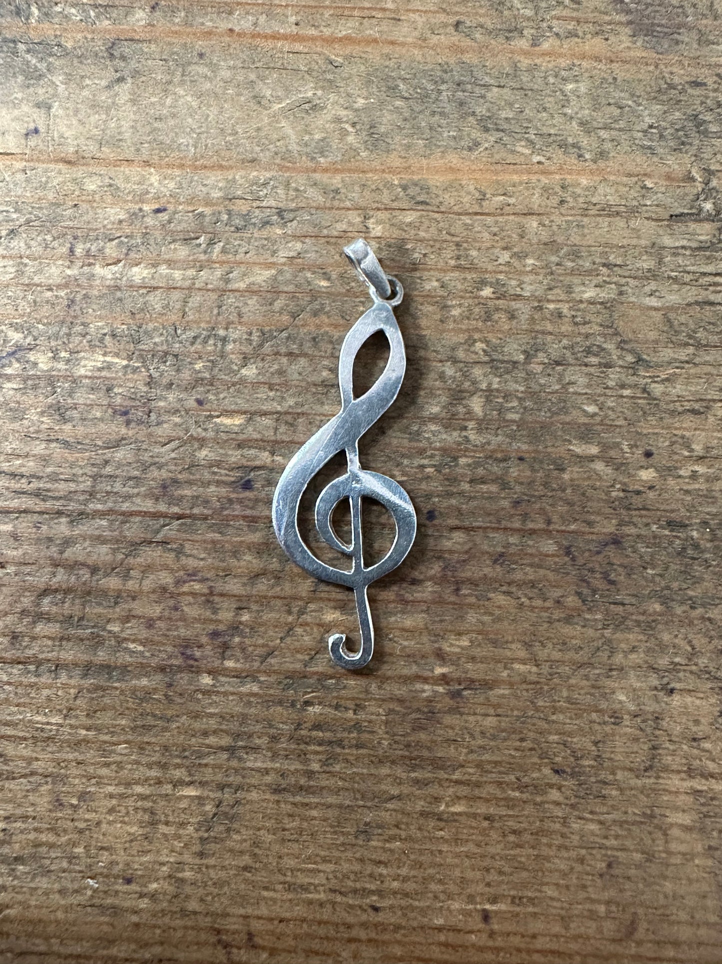 Vintage Music Note 925 Silver Pendant