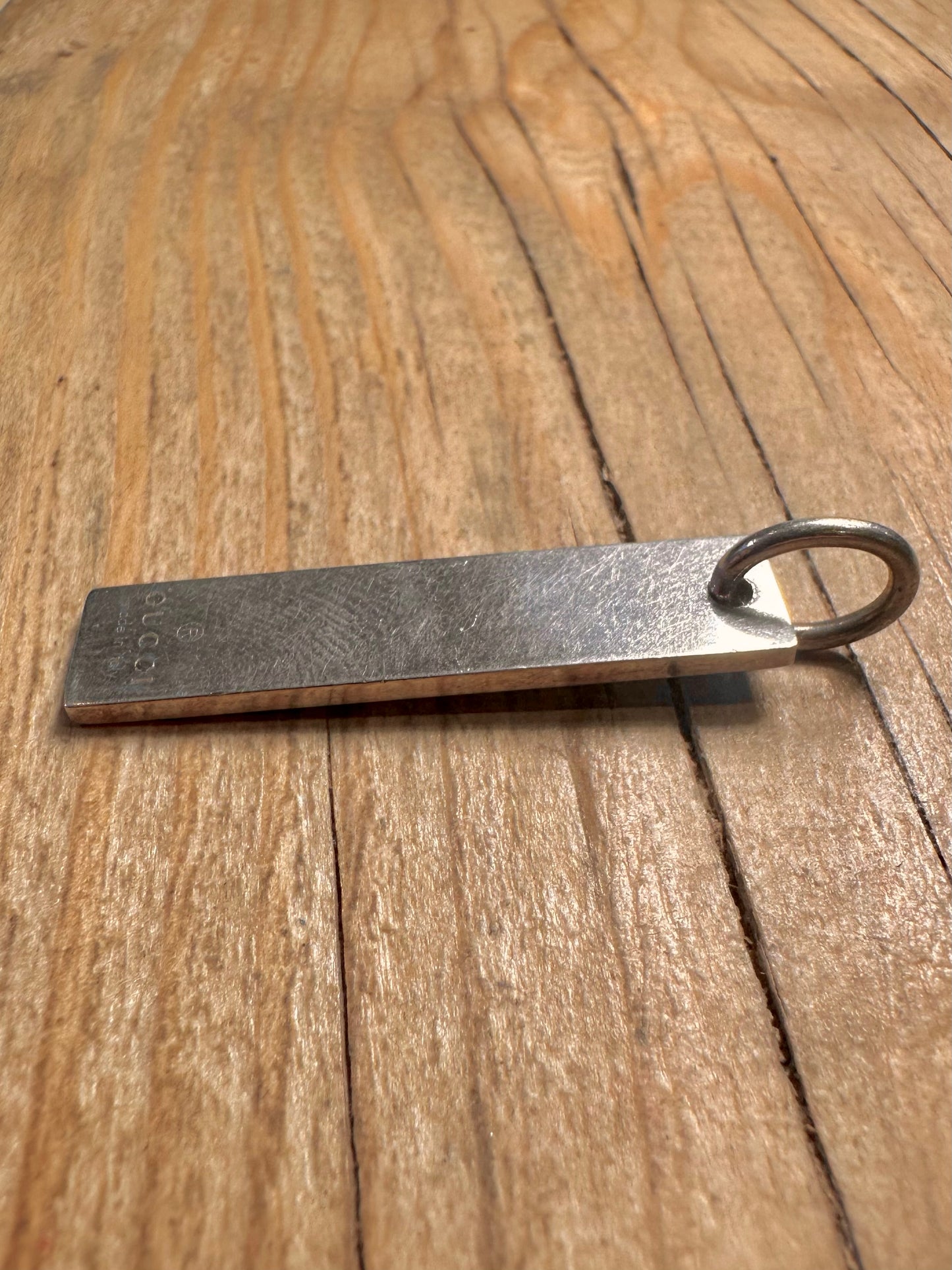 Vintage Gucci Bar 1697AR 925 Sterling Silver Pendant