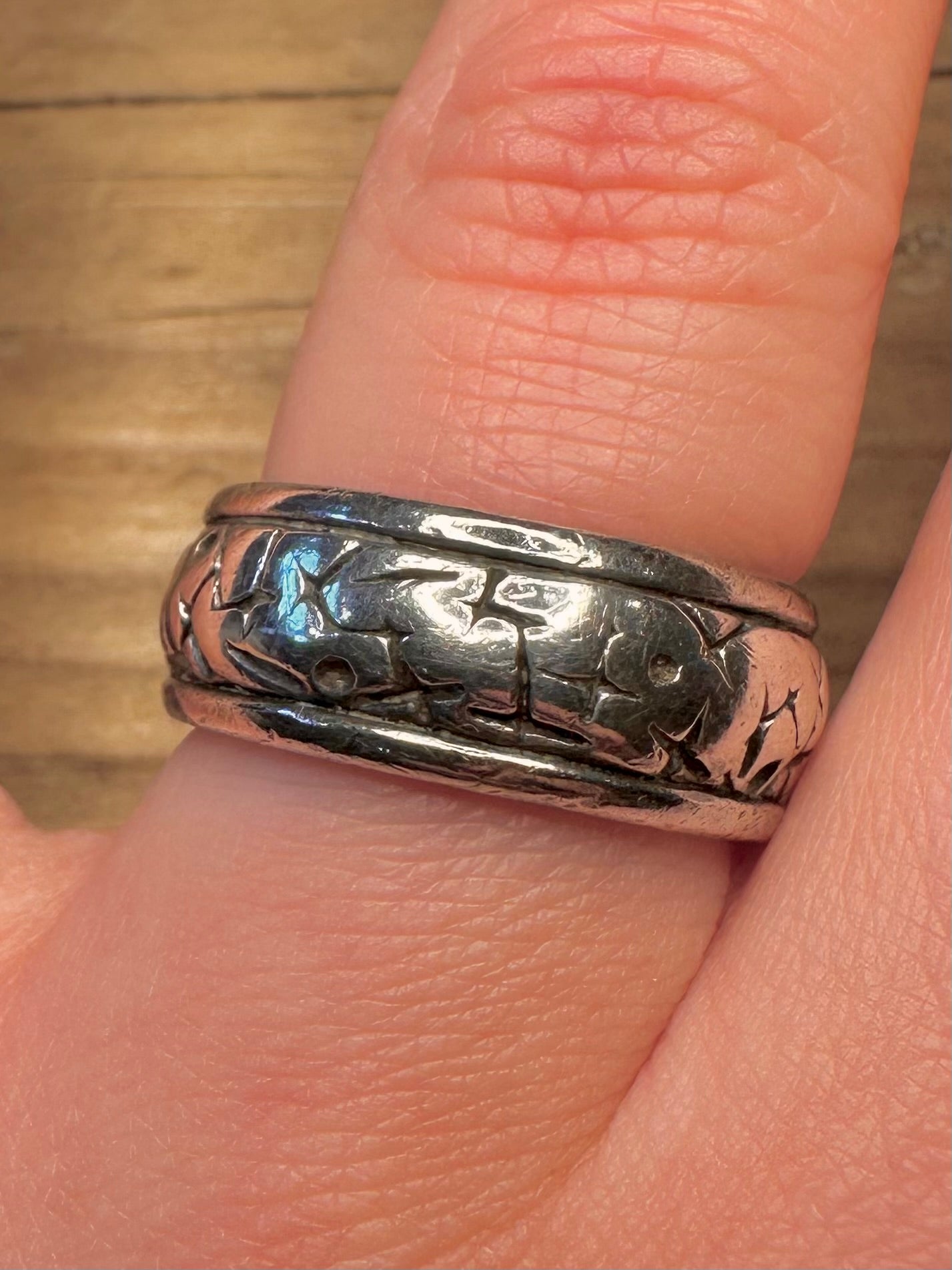 Vintage 1993 Dower and Hall X Shaped Band 925 Sterling Silver Size P Ring