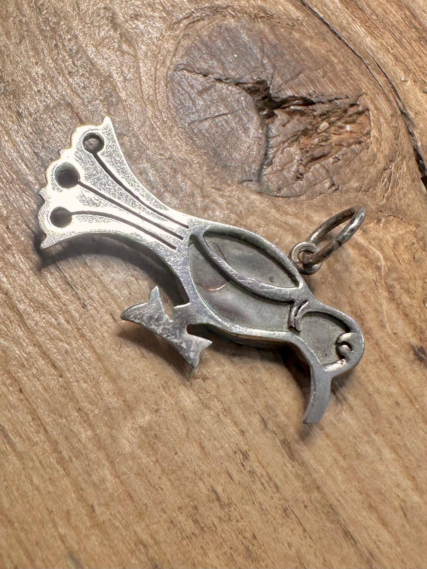 Vintage Bird with Abalone? 925 Silver Pendant