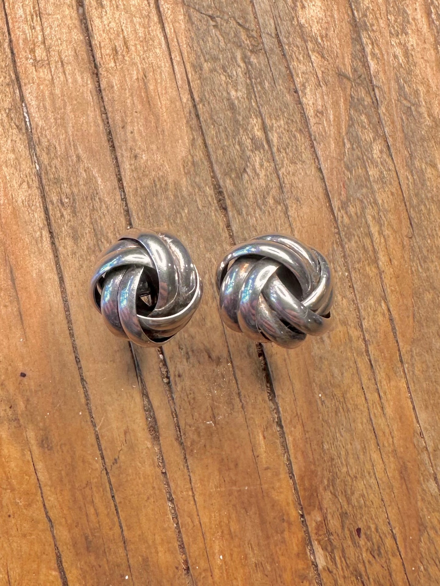 Chunky Knot Stud 925 Sterling Silver Earrings