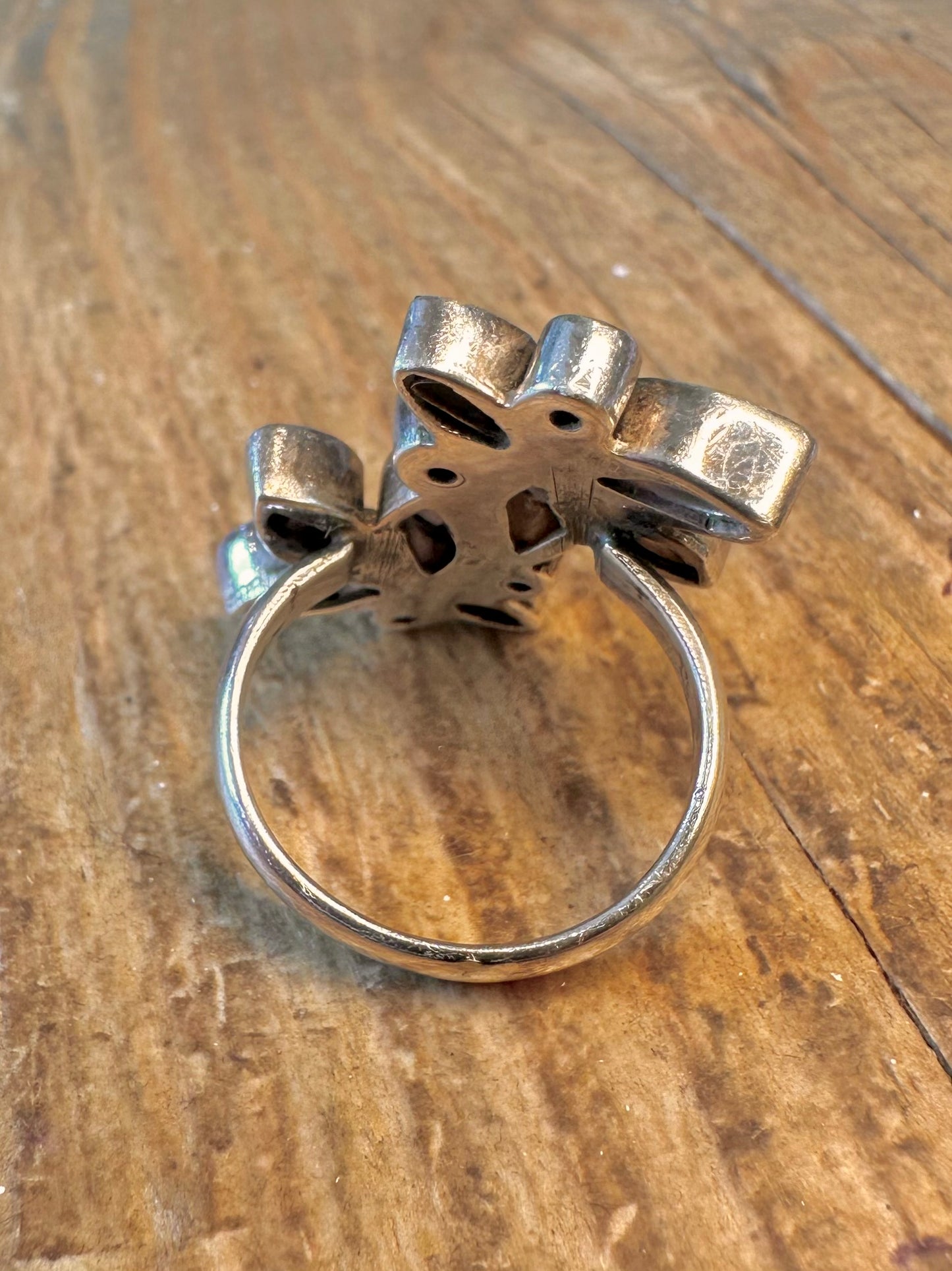 Amethyst Cluster 925 Sterling Silver Size N Ring