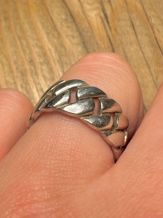 Vintage Cable Chain 925 Sterling Silver Size Q1/2 Ring
