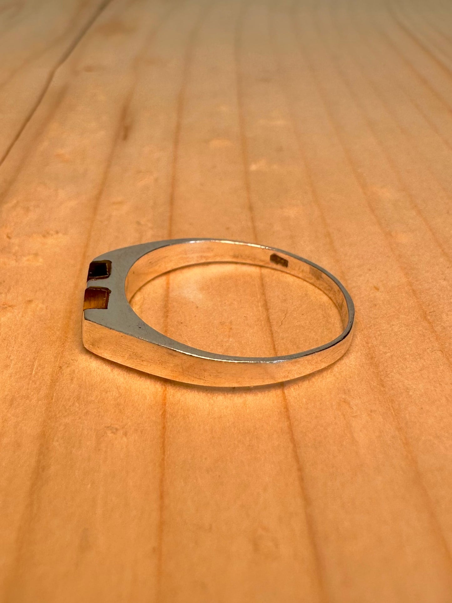 Tiger’s Eye Signet 925 Sterling Silver Size P Ring