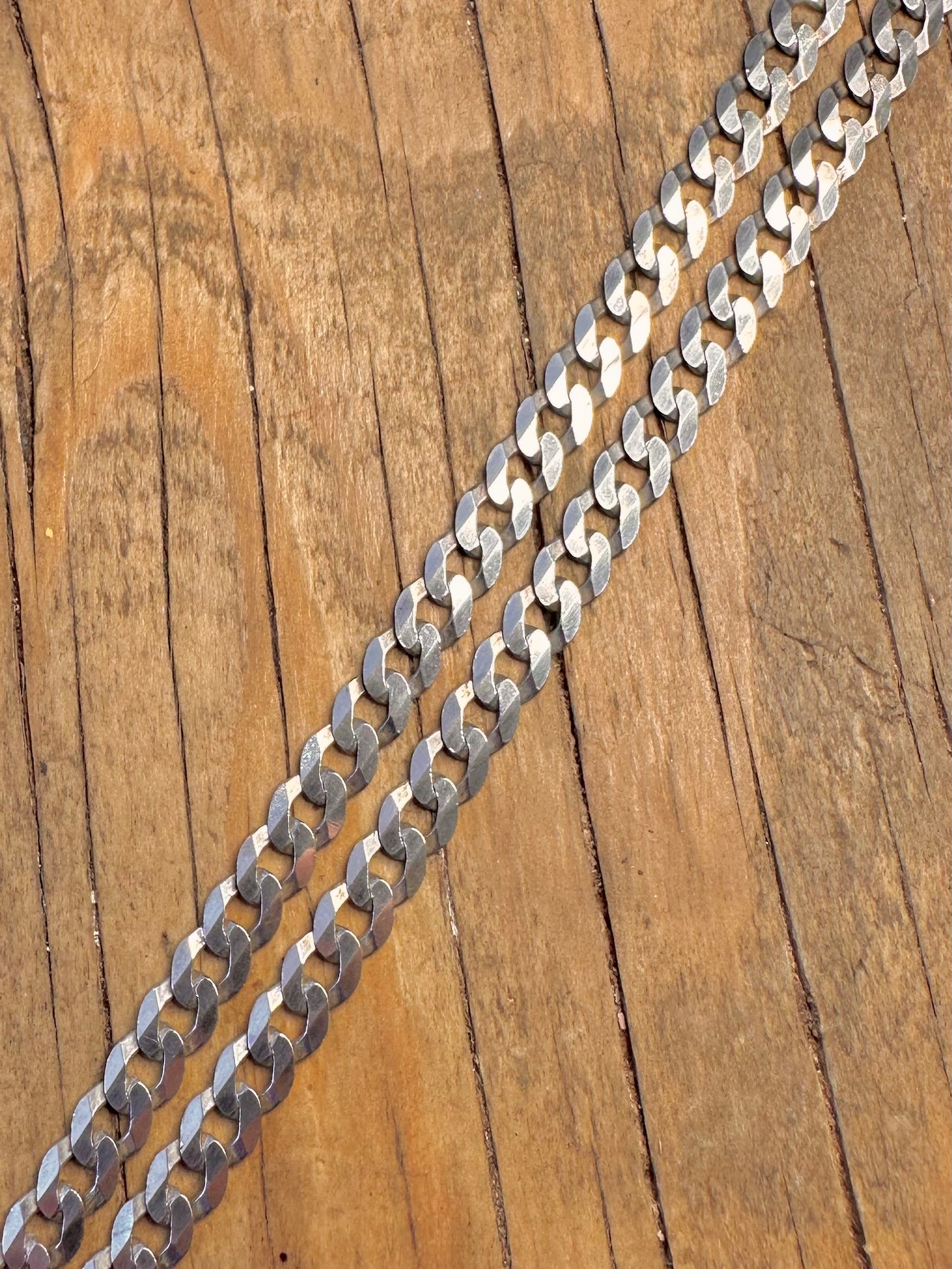 Flat Curb Chain 925 Sterling Silver 18 inch Necklace