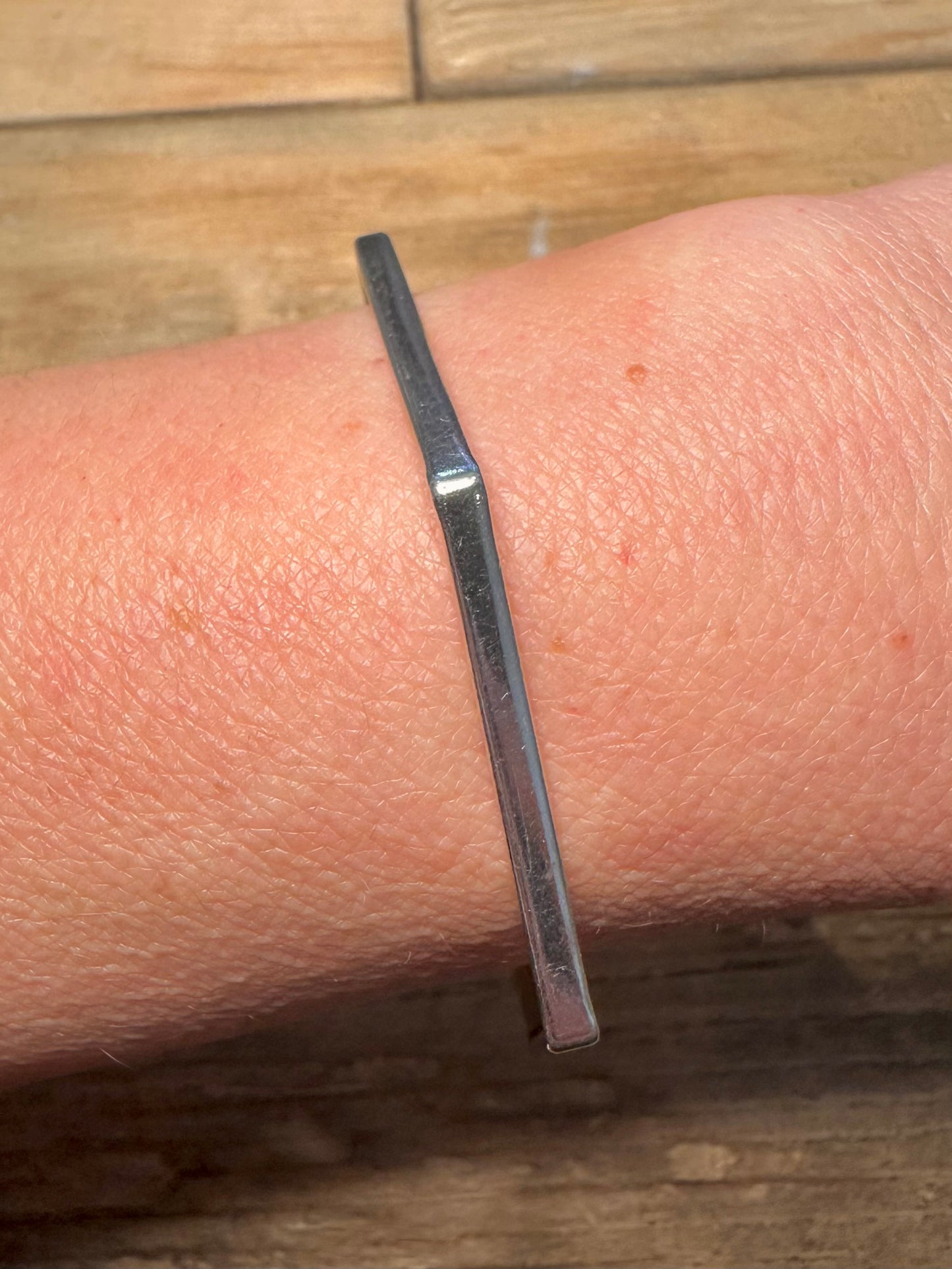 Vintage Hexagon 925 Silver Bangle