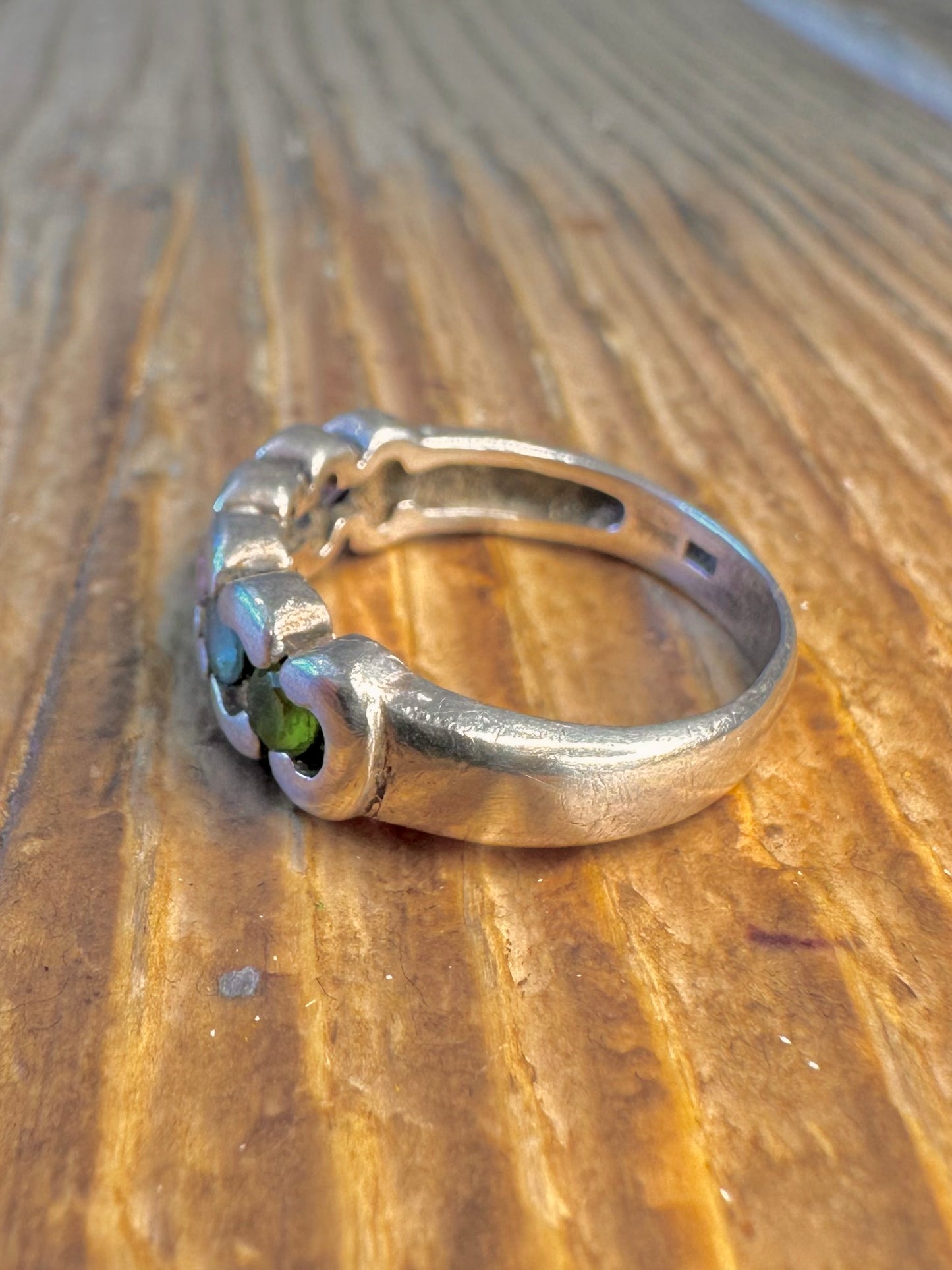Multi Gemstone 925 Sterling Silver Size O Ring