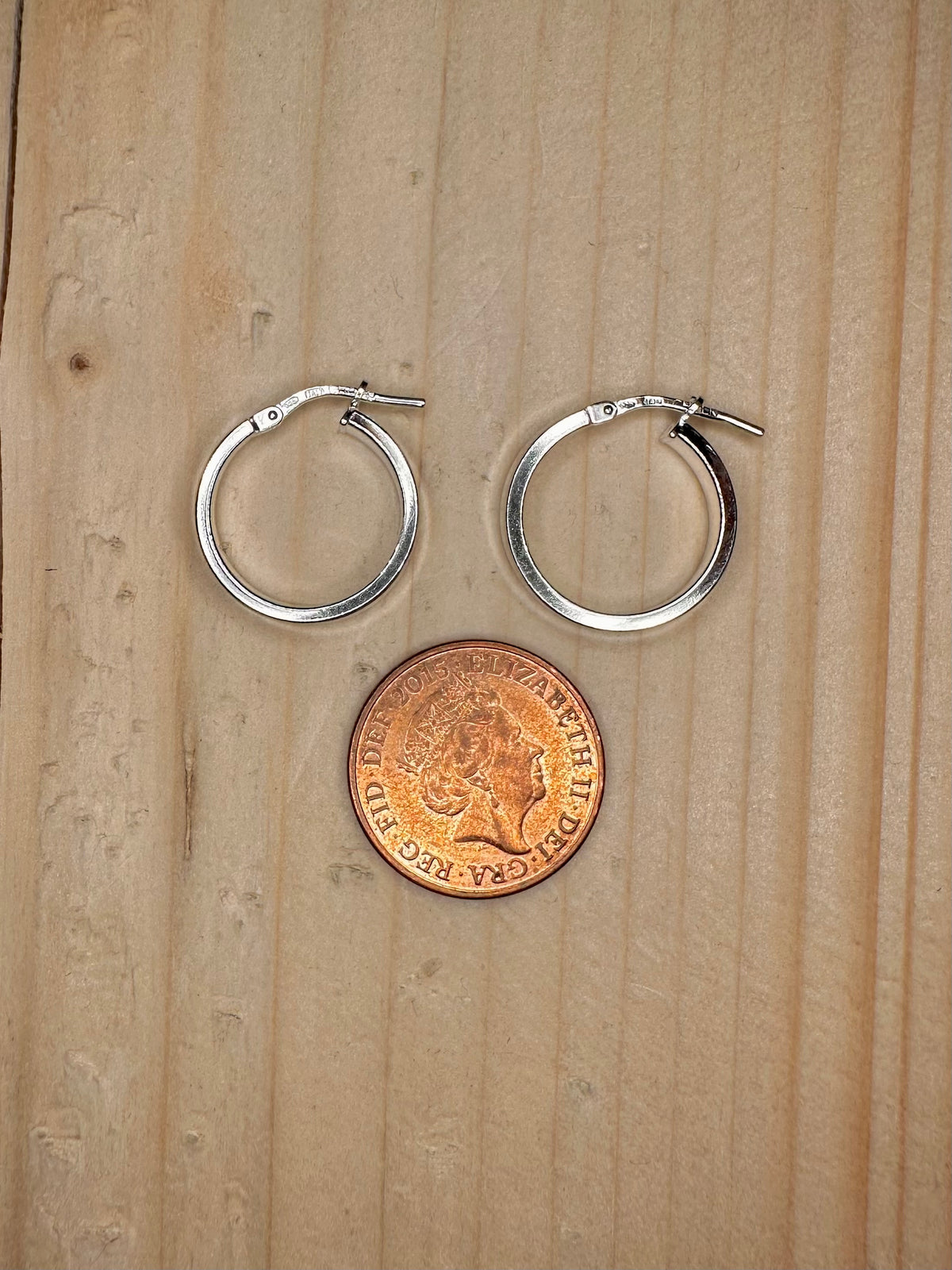 Flat Edge Hoop 925 Sterling Silver Earrings
