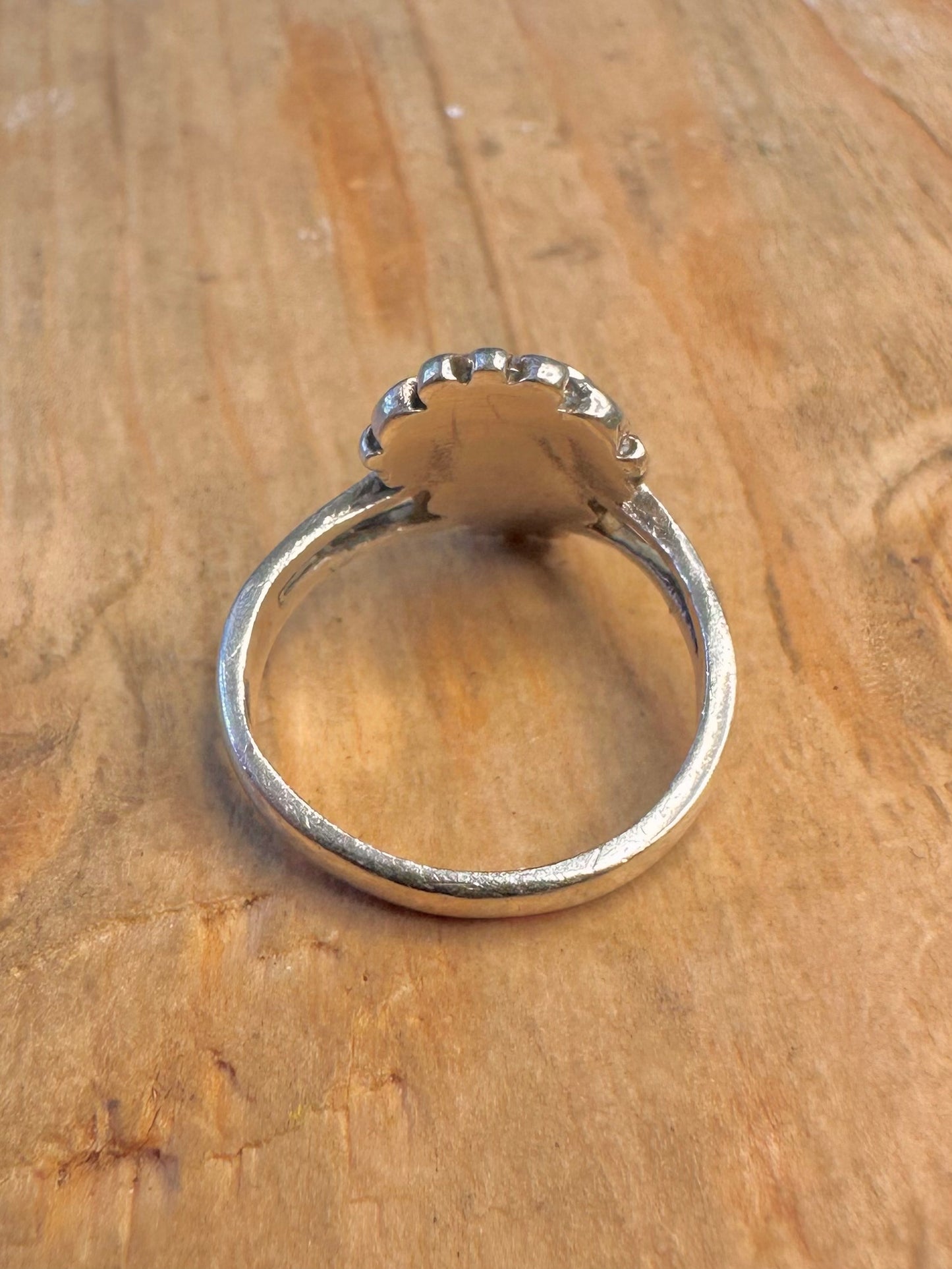 Black Heart Ornate 925 Sterling Silver Size J1/2 Ring