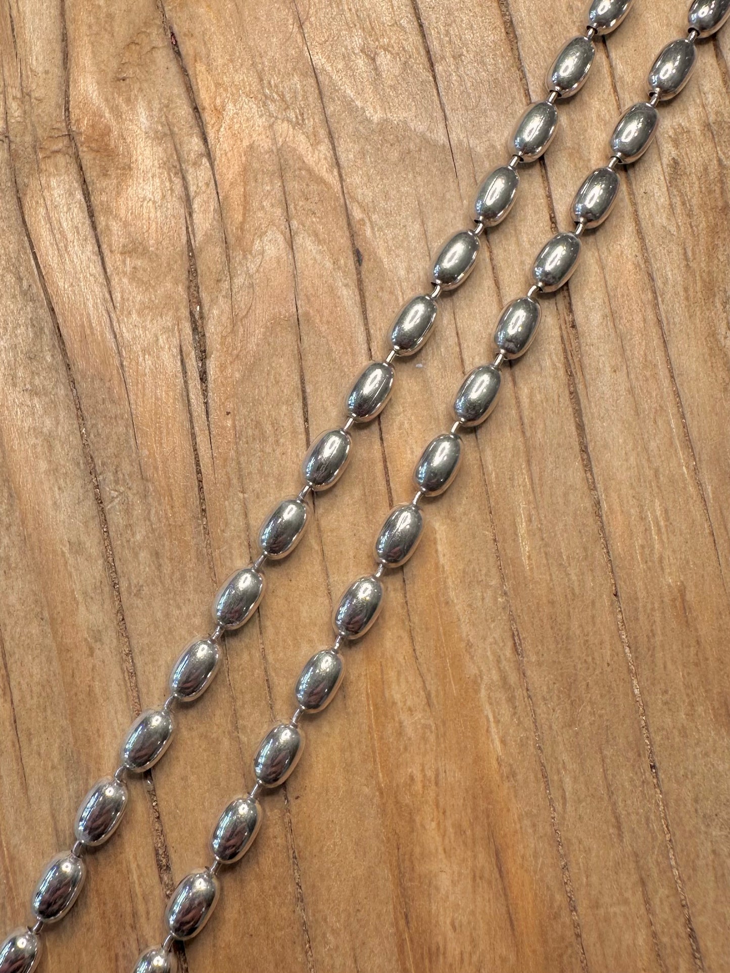 Modernist Bead Chain Italy 925 Sterling Silver 18.2 inch Necklace